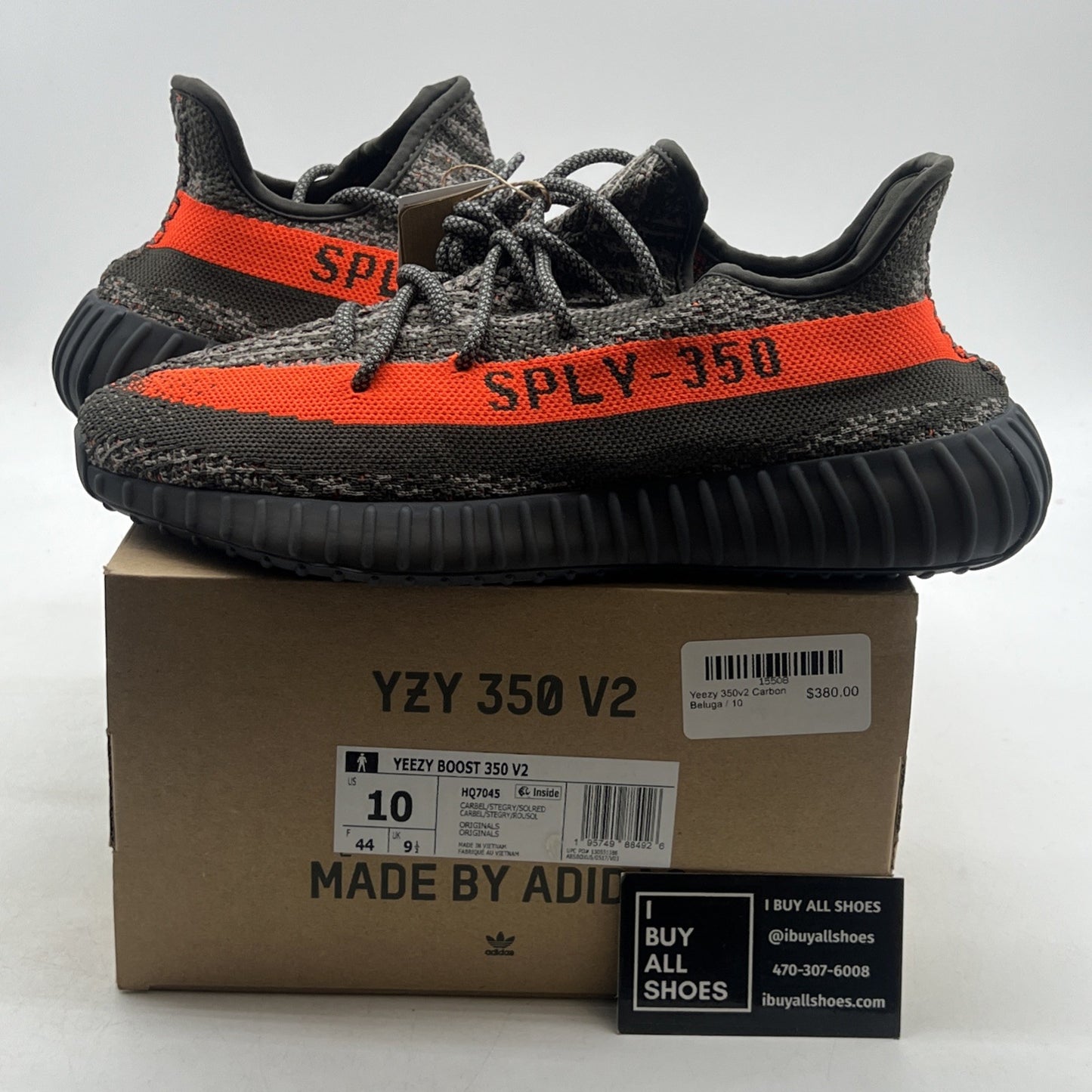 Size 10 - adidas Yeezy Boost 350 V2 Low Carbon Beluga (HQ7045)