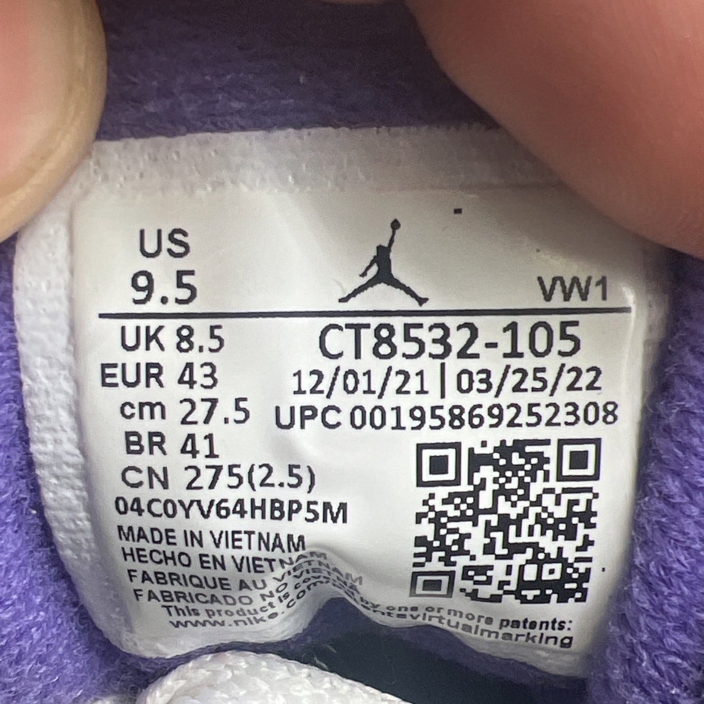 Size 9.5 - Air Jordan 3 Retro Mid Dark Iris (CT8532-105)