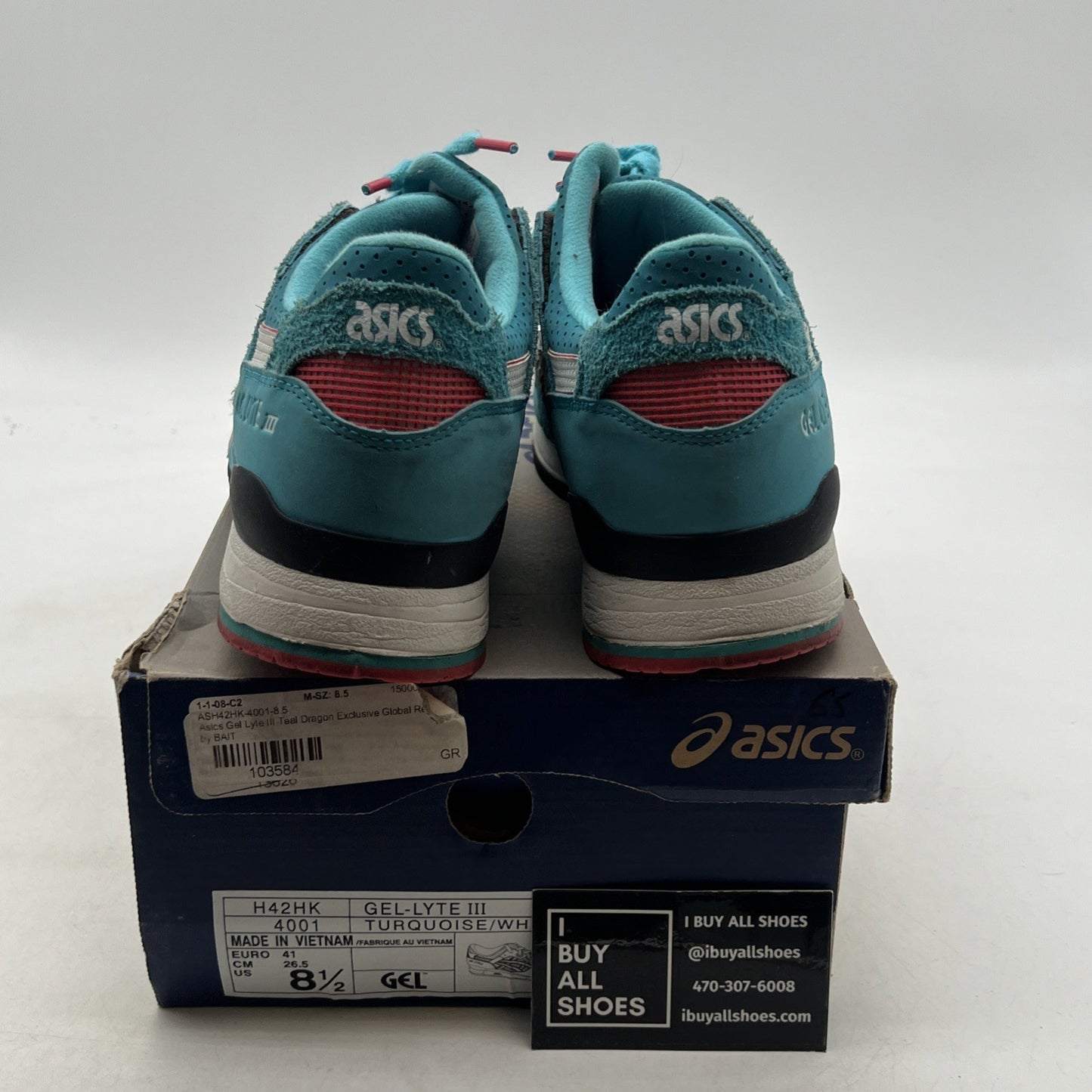 Size 8.5 - ASICS Bait x Gel Lyte 3 Teal Dragon (H42HK4001)