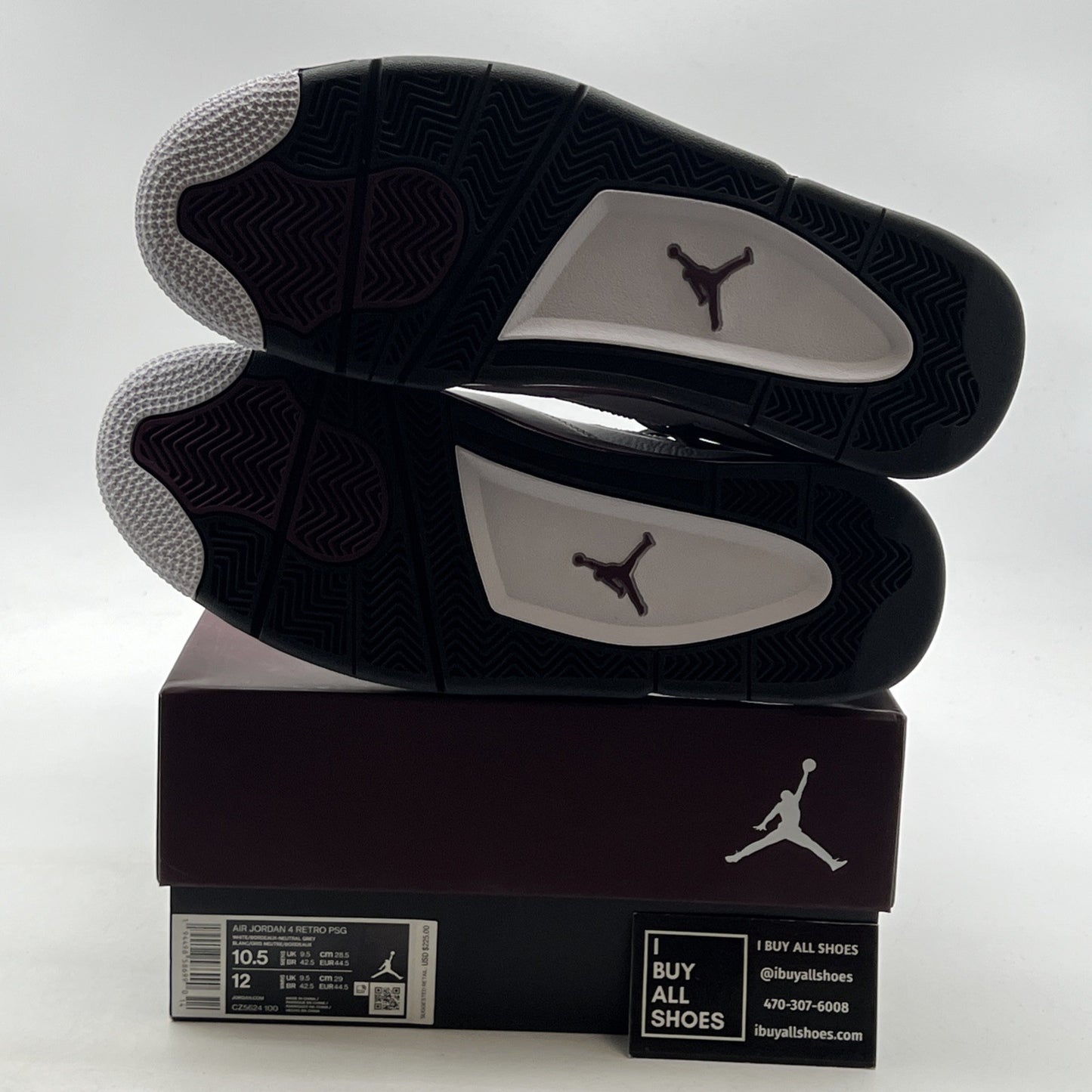 Size 10.5 - Air Jordan 4 Retro x Paris Saint-Germain Bordeaux (CZ5624-100)