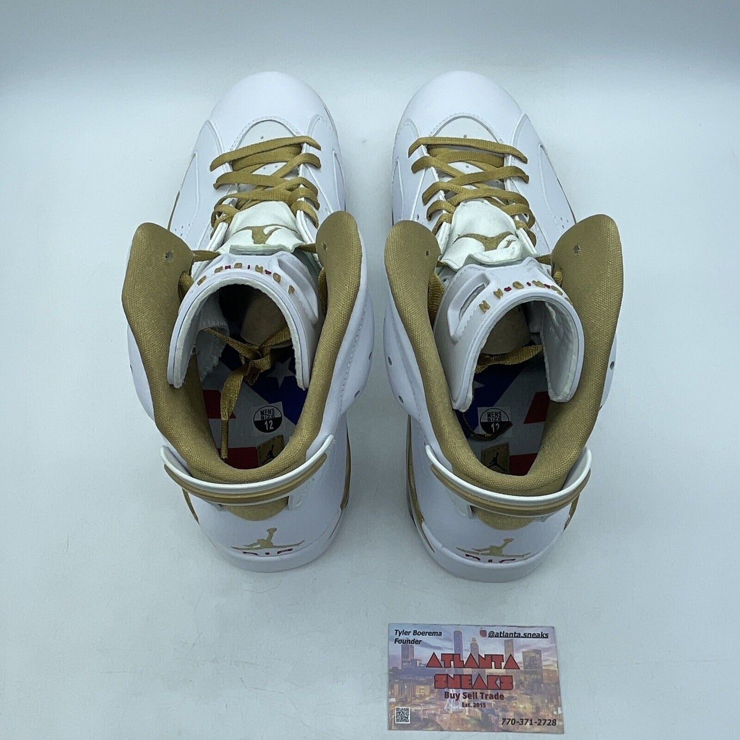 Size 12 - Air Jordan 6 Retro GMP White Red Gold Leather (384664-135)