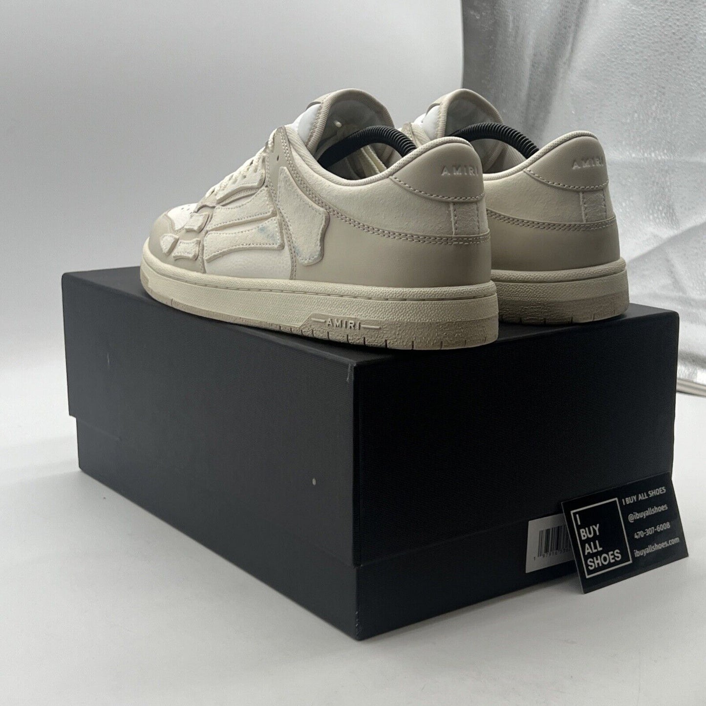Size 11 - Amiri Skel Top Low Cream Beige And White