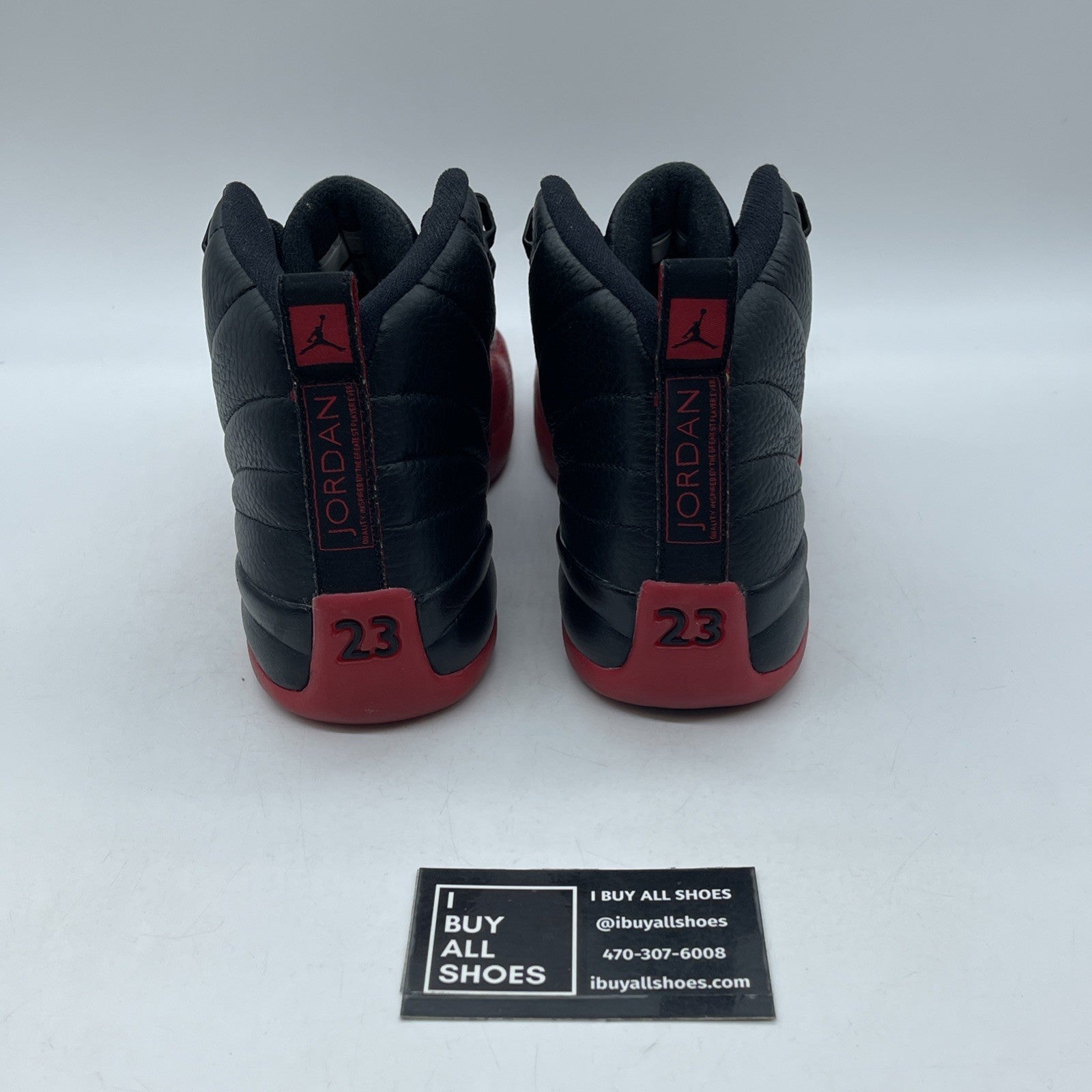 Size 7Y - Air Jordan 12 Black/Varsity Red 2016 Leather (153265-002)