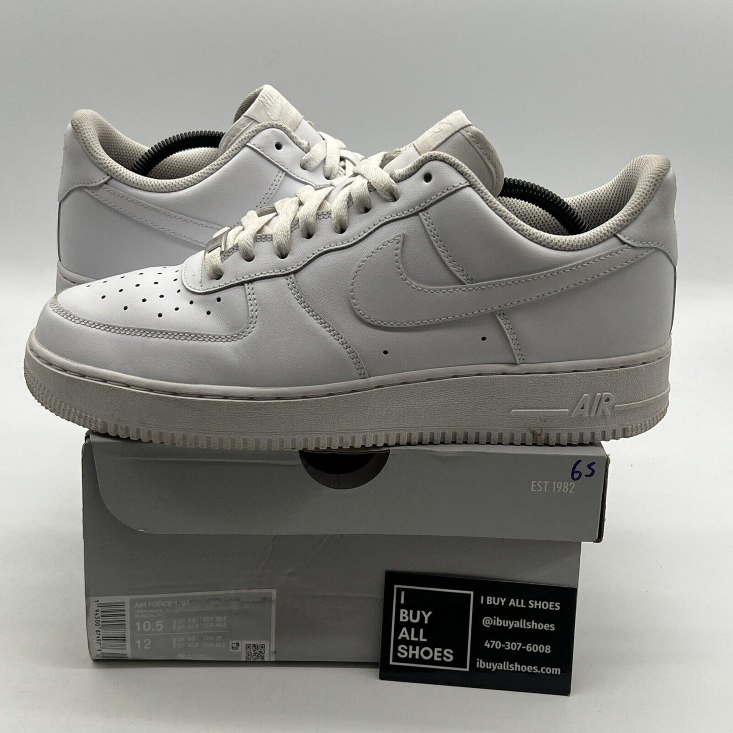 Size 10.5 - Nike Air Force 1 '07 Low Triple White (CW2288-111)