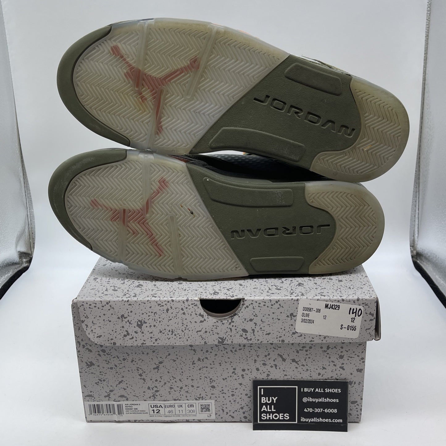 Size 12 - Air Jordan 5 Retro 2024 Olive Green Orange Suede (DD0587-308)