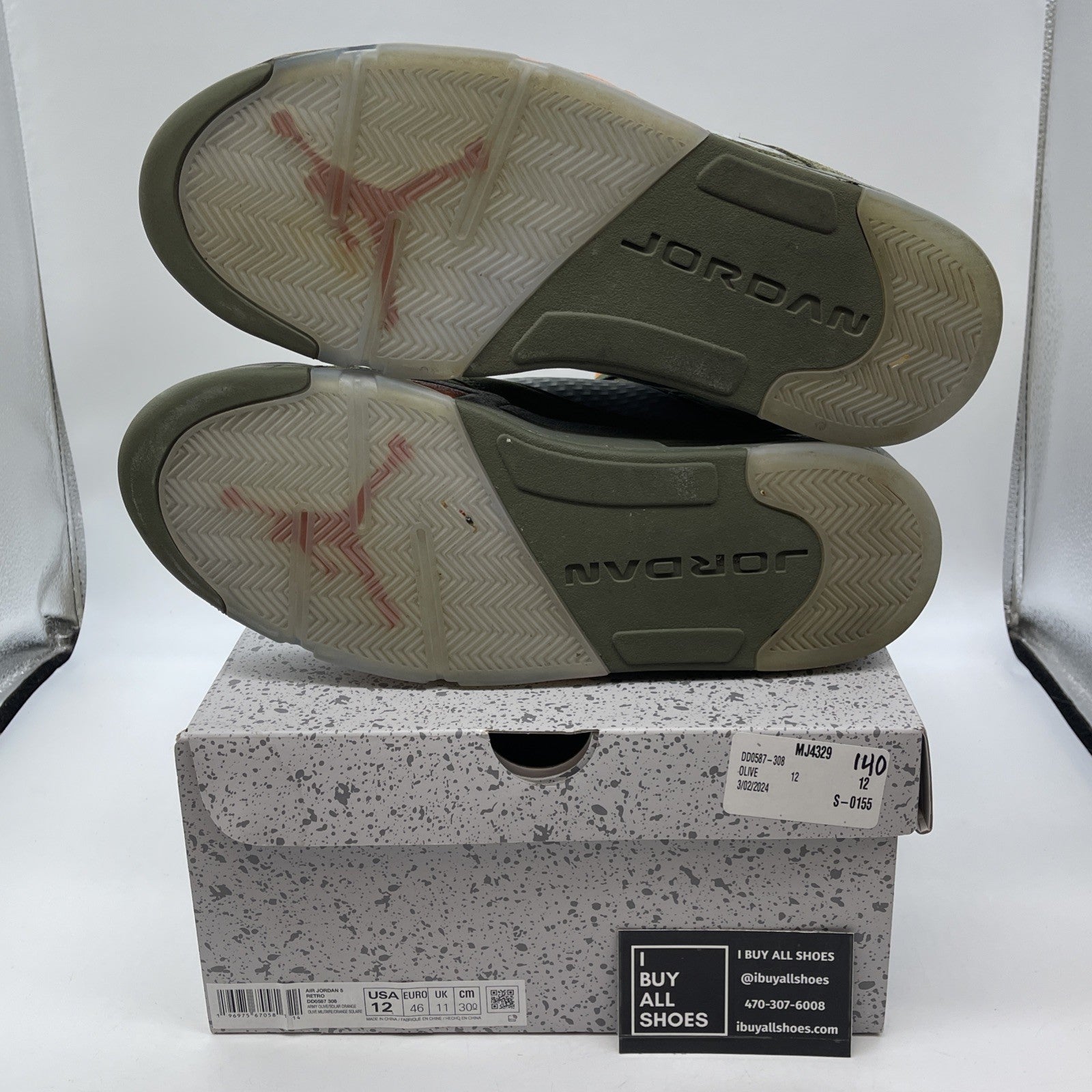 Size 12 - Air Jordan 5 Retro 2024 Olive Green Orange Suede (DD0587-308)