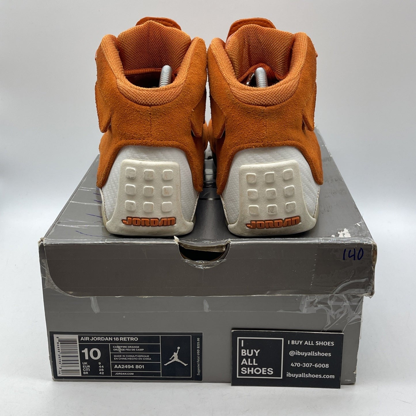 Size 10 - Air Jordan 18 Retro Orange Suede White (AA2494-801)