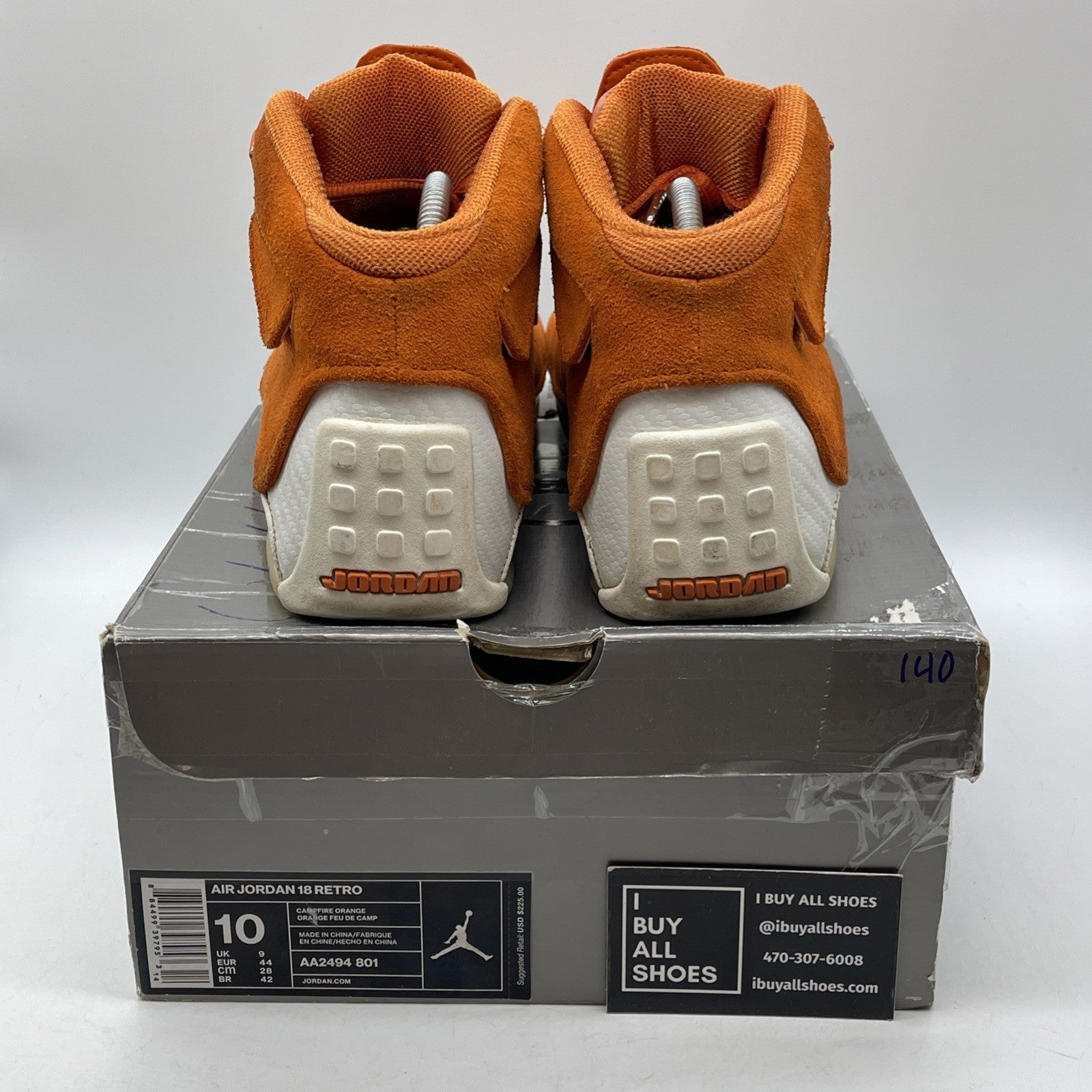 Size 10 - Air Jordan 18 Retro Orange Suede White (AA2494-801)
