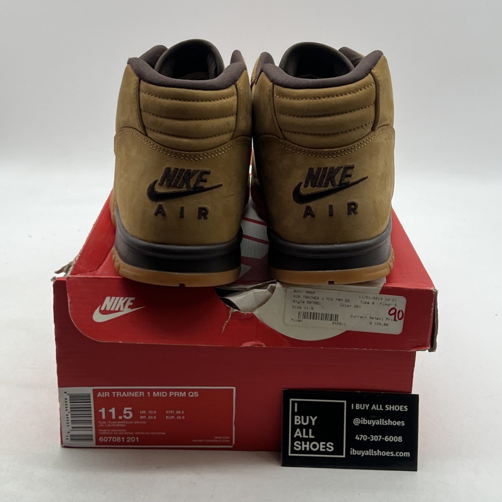 Size 11.5 - Nike Air Trainer 1 Prm Qs Mid Flax (607081-201)