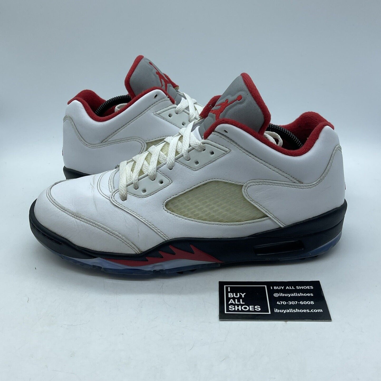 Size 11.5 - Air Jordan 5 Golf Low Fire Red White Black Suede Leather (CU4523-100