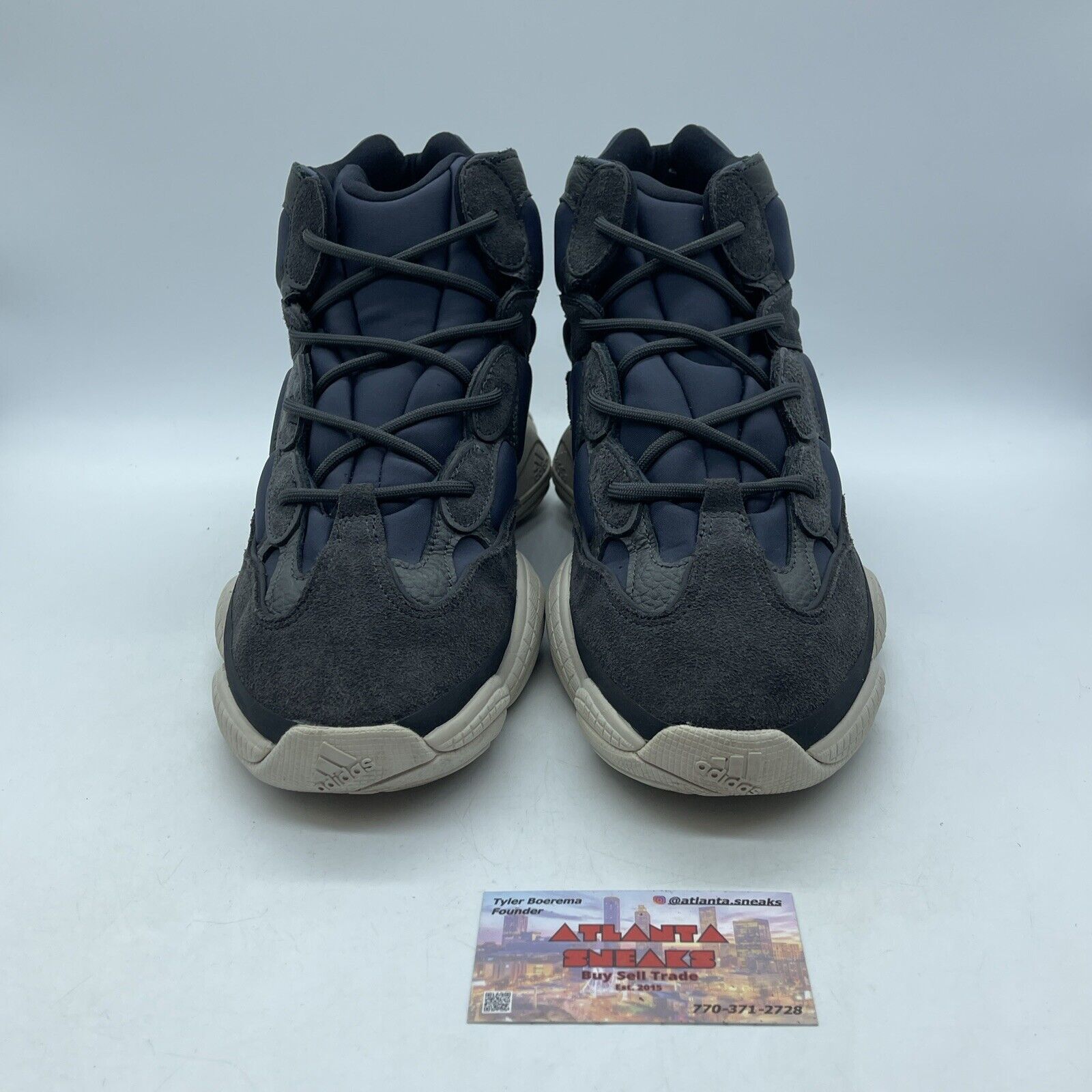 Size 10 - adidas Yeezy 500 High Slate Blue Grey Brown Suede Leather (FW4968)