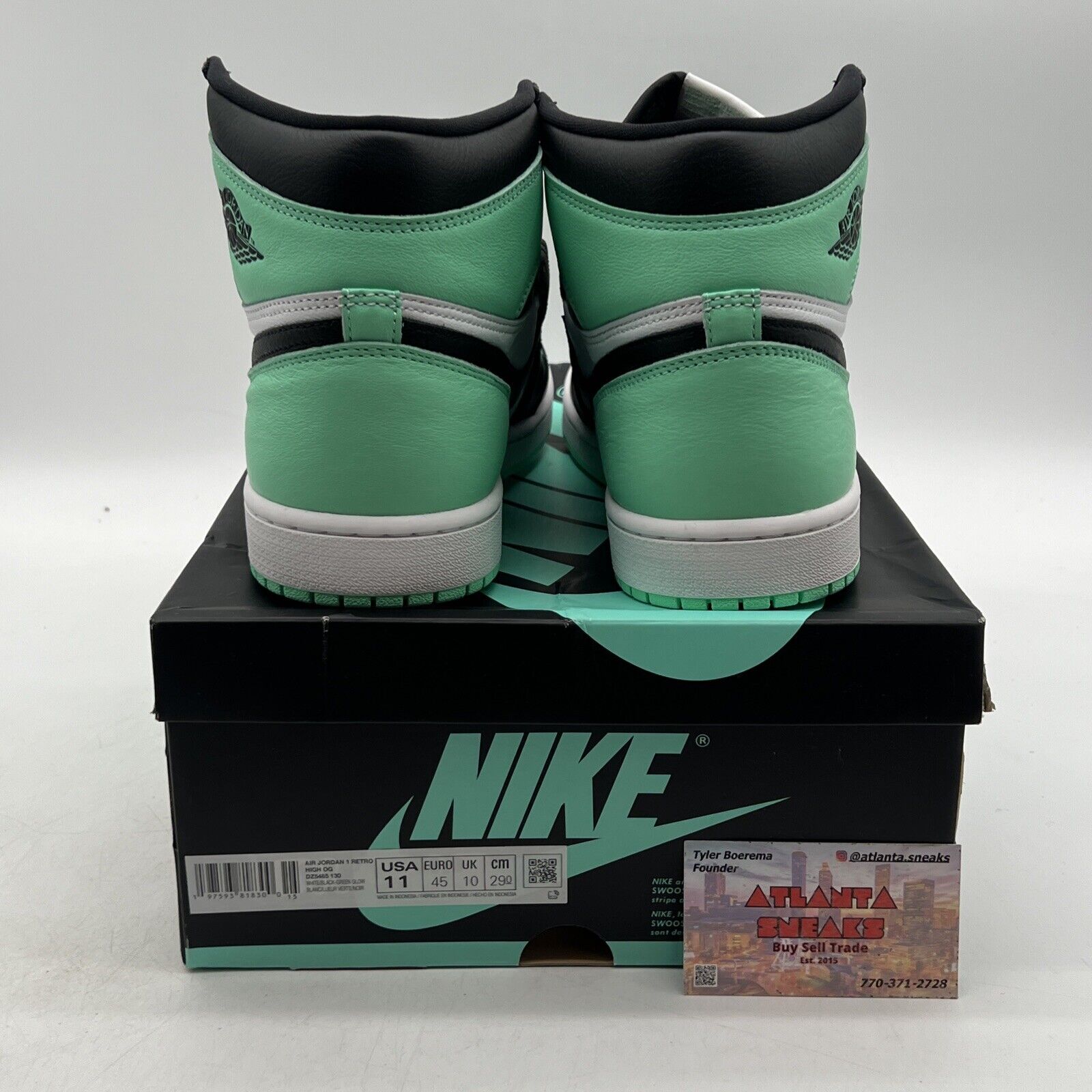 Size 11 - Air Jordan 1 Retro OG High Green Glow White Black Leather (DZ5495-130)