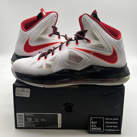 Size 13 - Nike LeBron 10 Heat Home (541100-100)