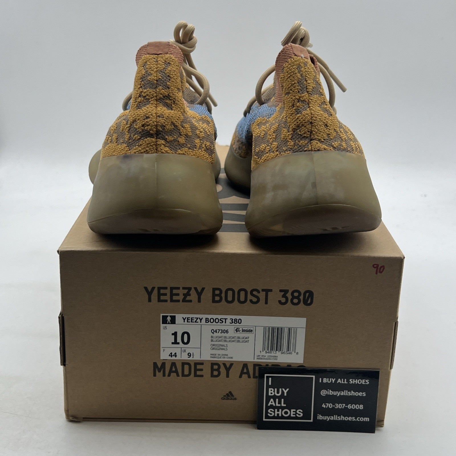 Size 10 - adidas Yeezy Boost 380 Blue Oat Non-Reflective (Q47306)