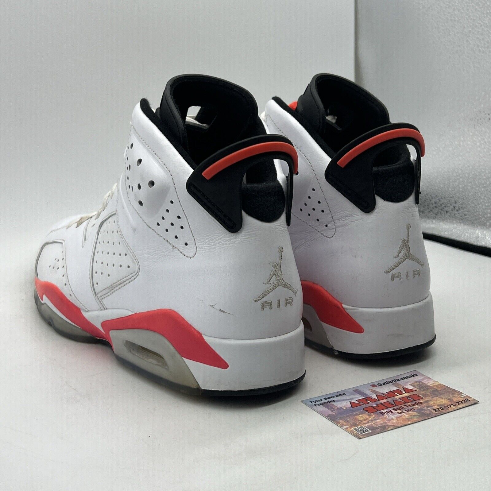 Size 12 - Air Jordan 6 Retro White Infrared 2014 White Black  (384664-123)