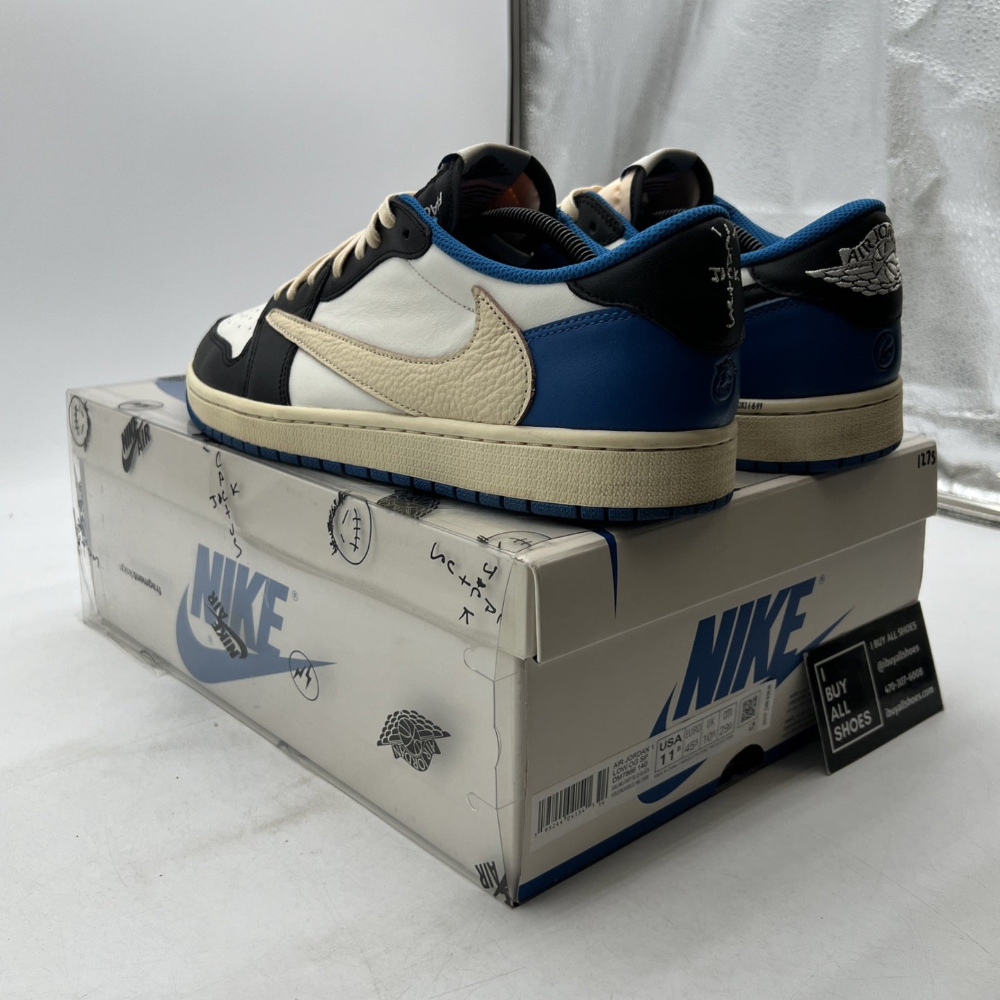 Size 11.5 - Jordan 1 Retro x Fragment DesignXTravis Scott Low Blue (DM7866-140)