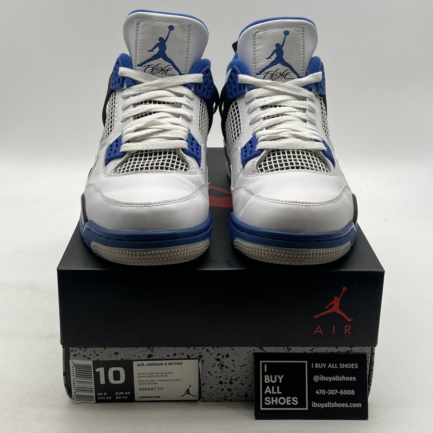 Size 10 - Air Jordan 4 Retro Mid Motorsports (308497-117)