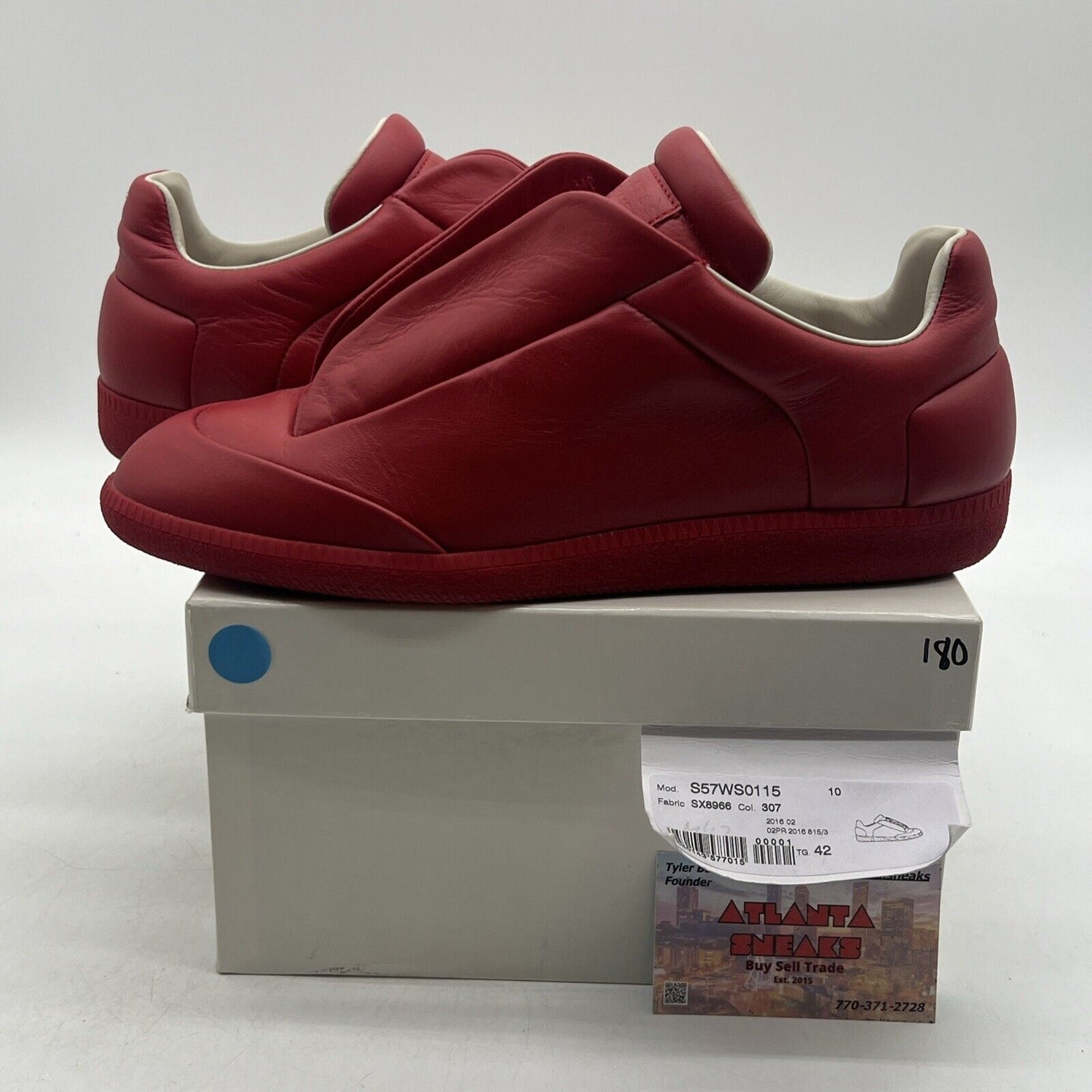 Size 10 - Maison Martin Margiela Paris 22 Future High Top Red Leather