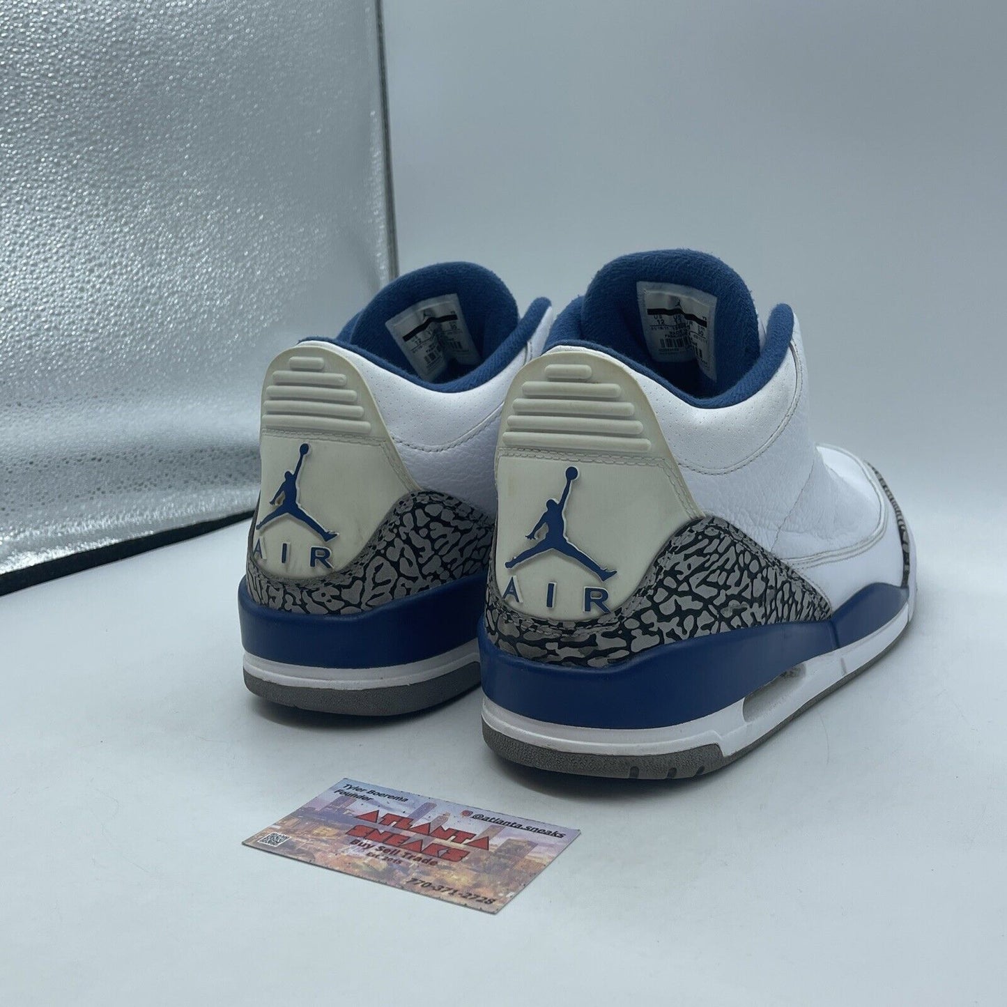 Size 12 - Air Jordan 3 Retro True Blue Grey Suede White Leather (136064-104)