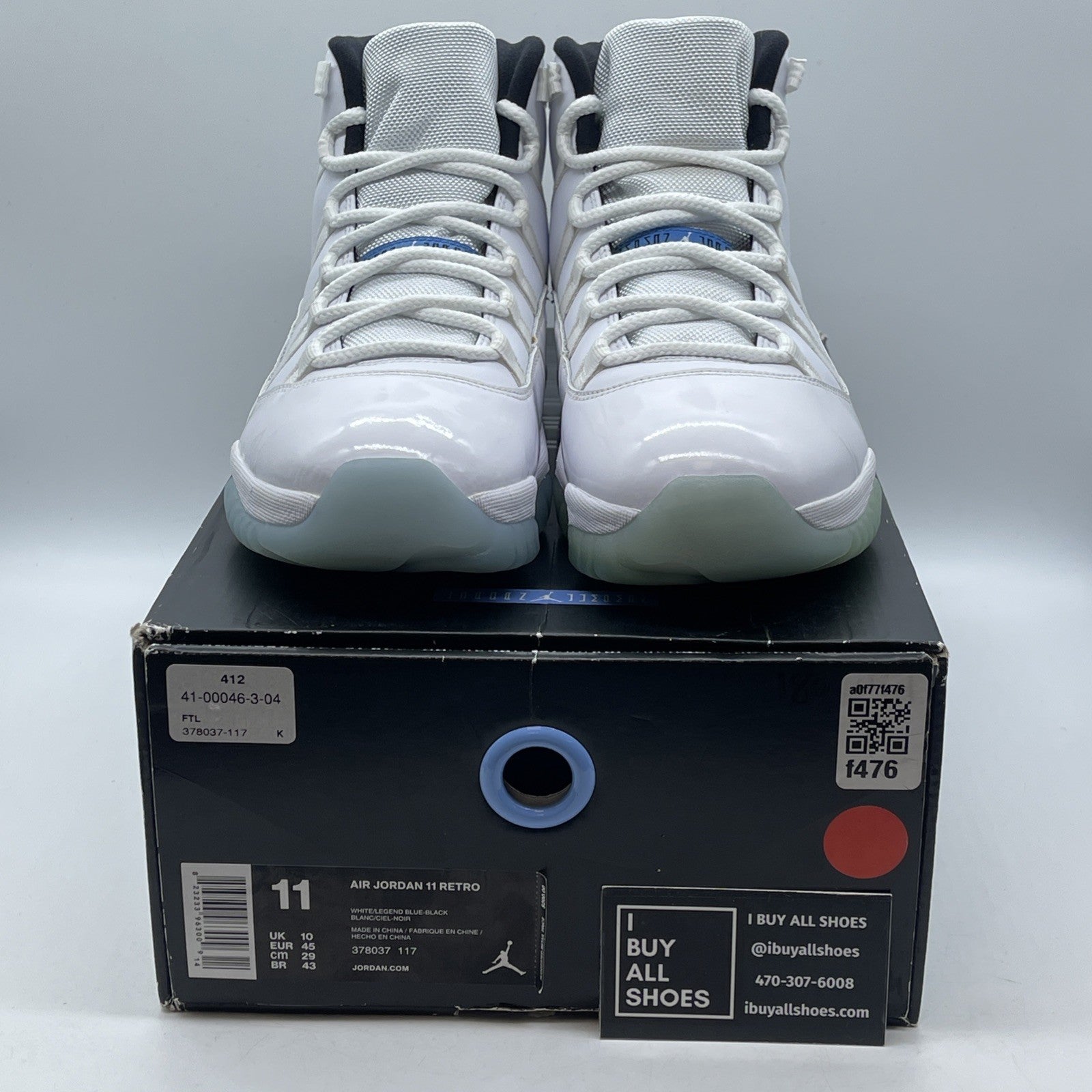 Size 11 - Air Jordan 11 Retro High Legend Blue White Leather (378037-117)