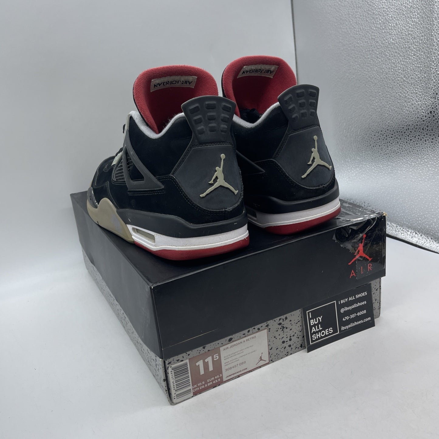 Size 11.5 - Air Jordan 4 Retro bred release 2012 (308497-089)
