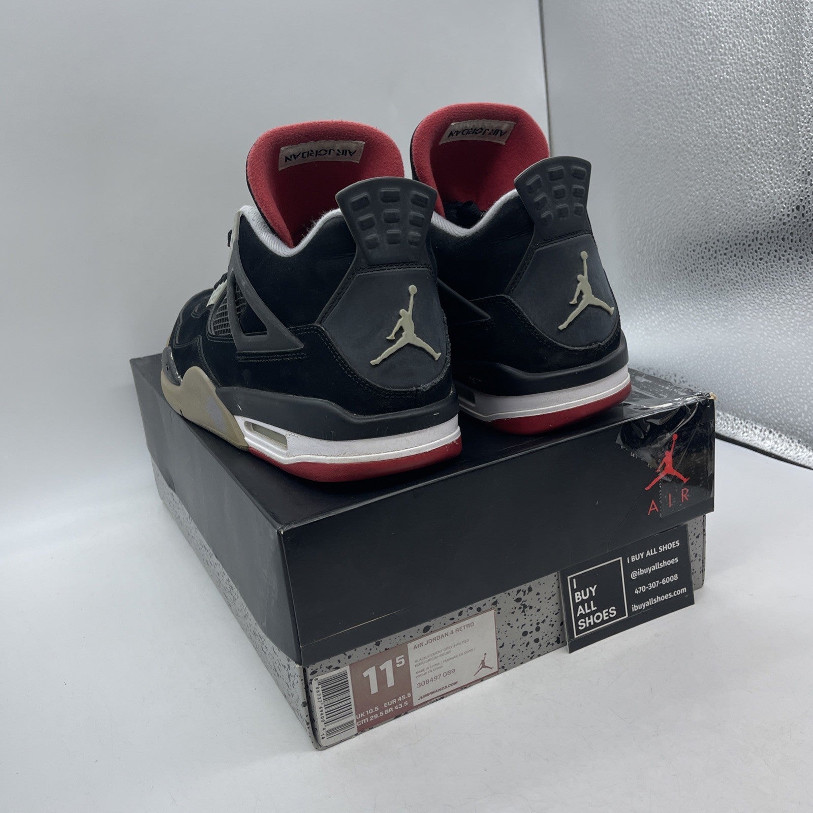 Size 11.5 - Air Jordan 4 Retro bred release 2012 (308497-089)