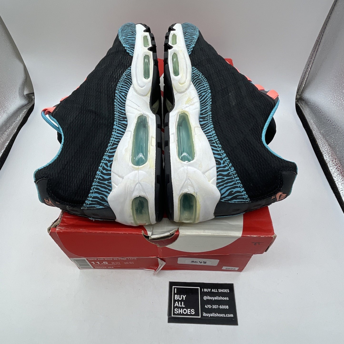 Size 11.5 - Nike Air Max 95 Premium Tape Gamma Blue Zebra (599425-064)