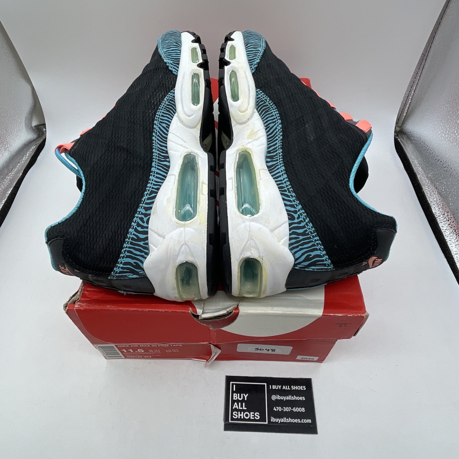 Size 11.5 - Nike Air Max 95 Premium Tape Gamma Blue Zebra (599425-064)