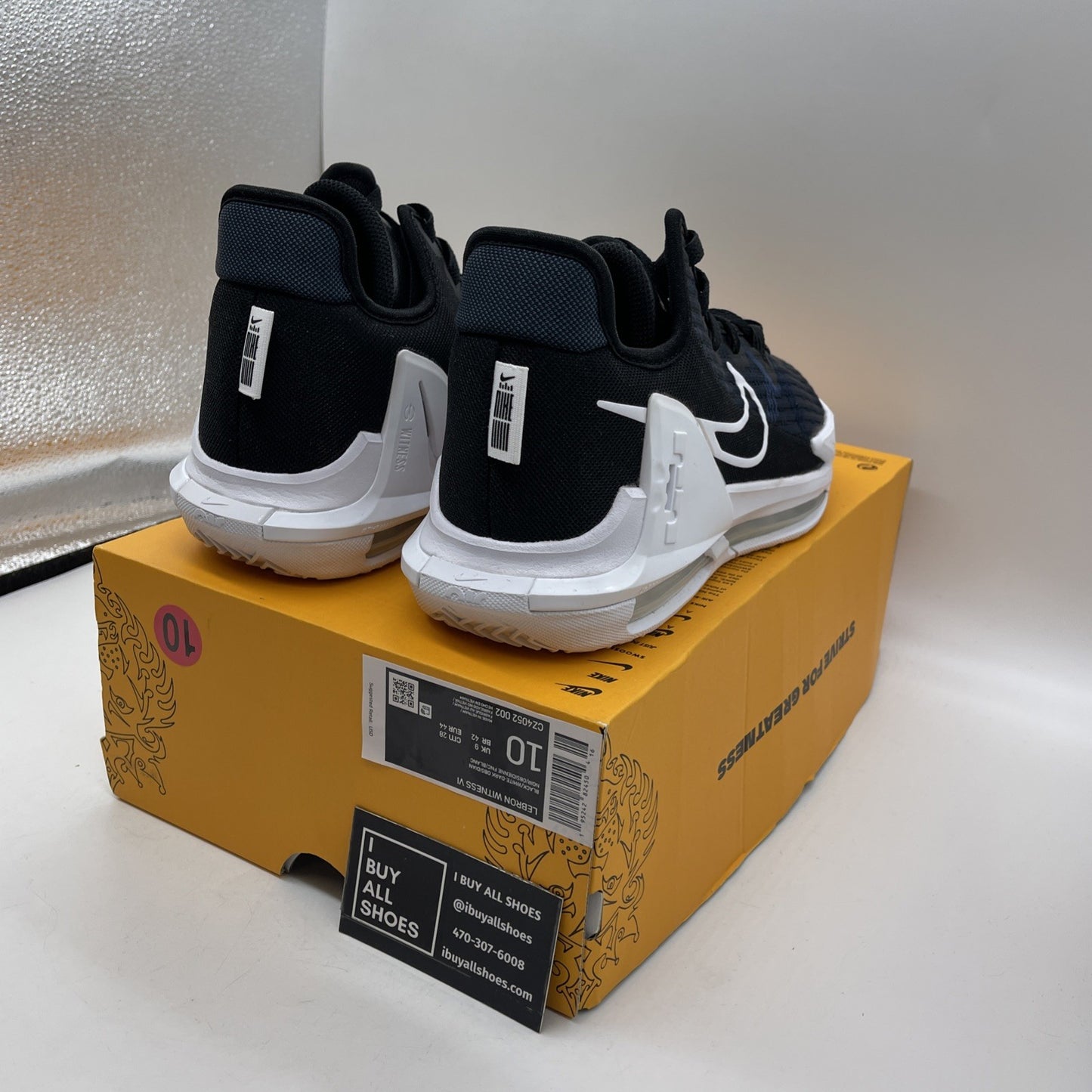 Size 10 - Nike LeBron Witness 6 Black Dark Obsidian (CZ4052-002)