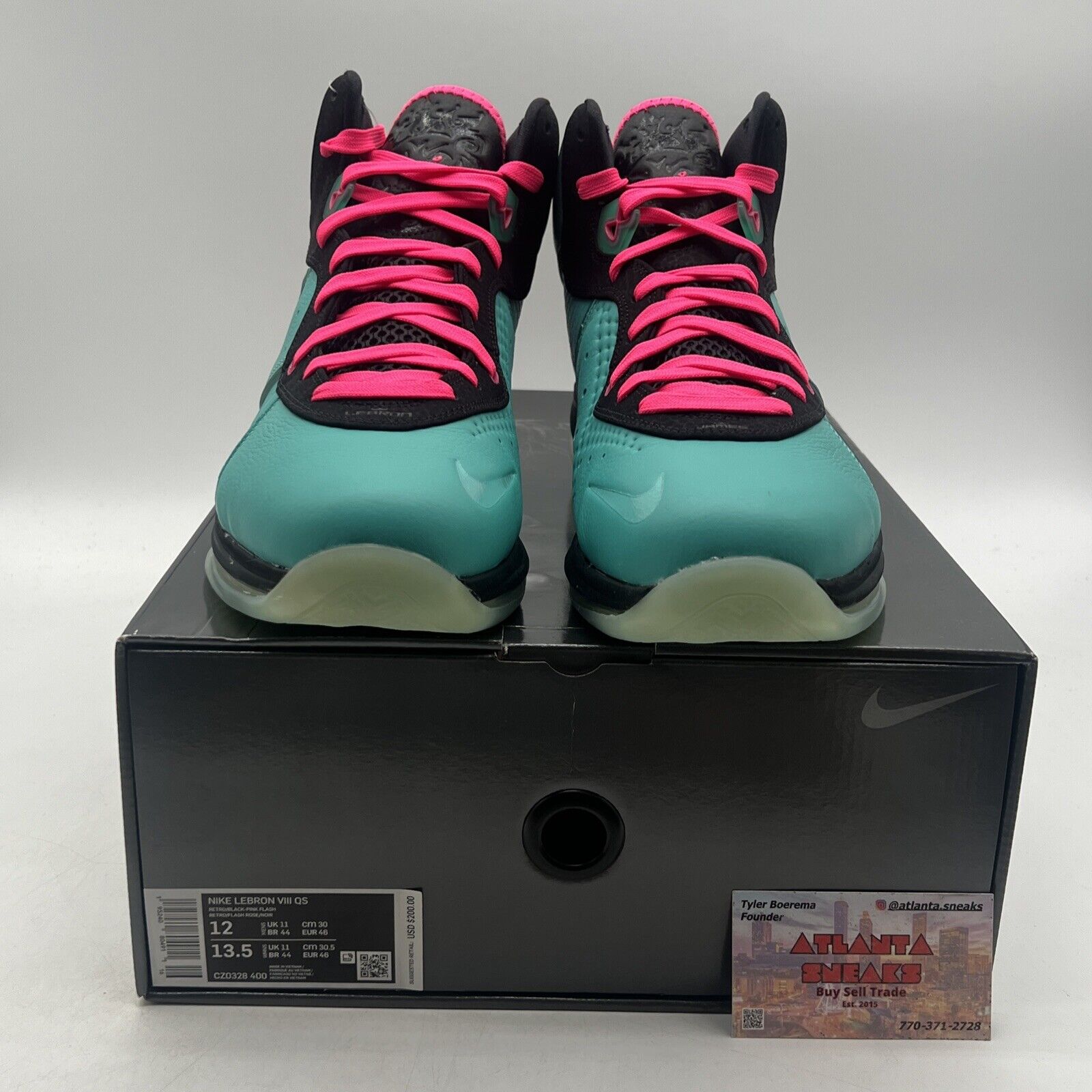 Size 12 - Nike LeBron 8 Retro 2021 Pink Aqua Black (CZ0328-400)