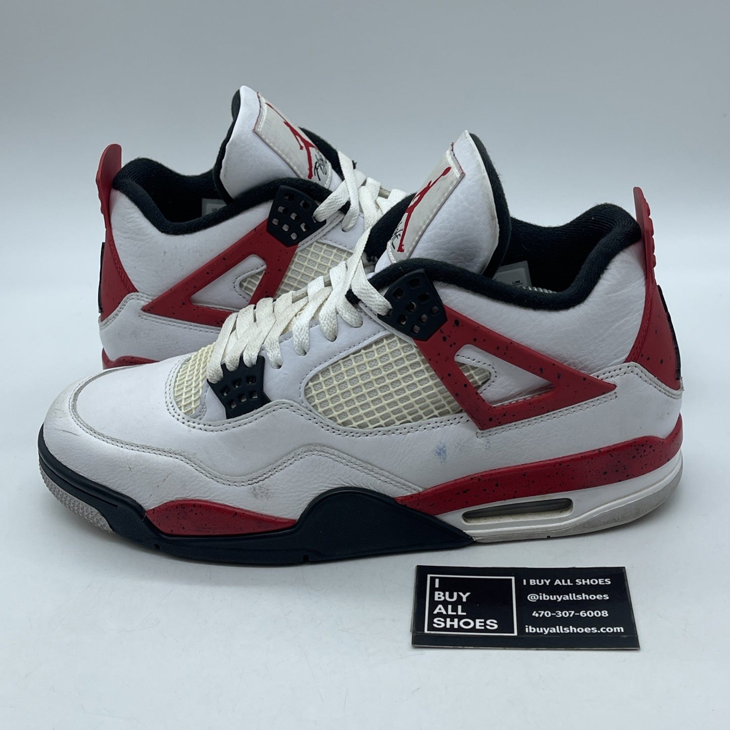 Size 11 - Air Jordan 4 Retro Mid Red Cement White Black Leather (DH6927-161)