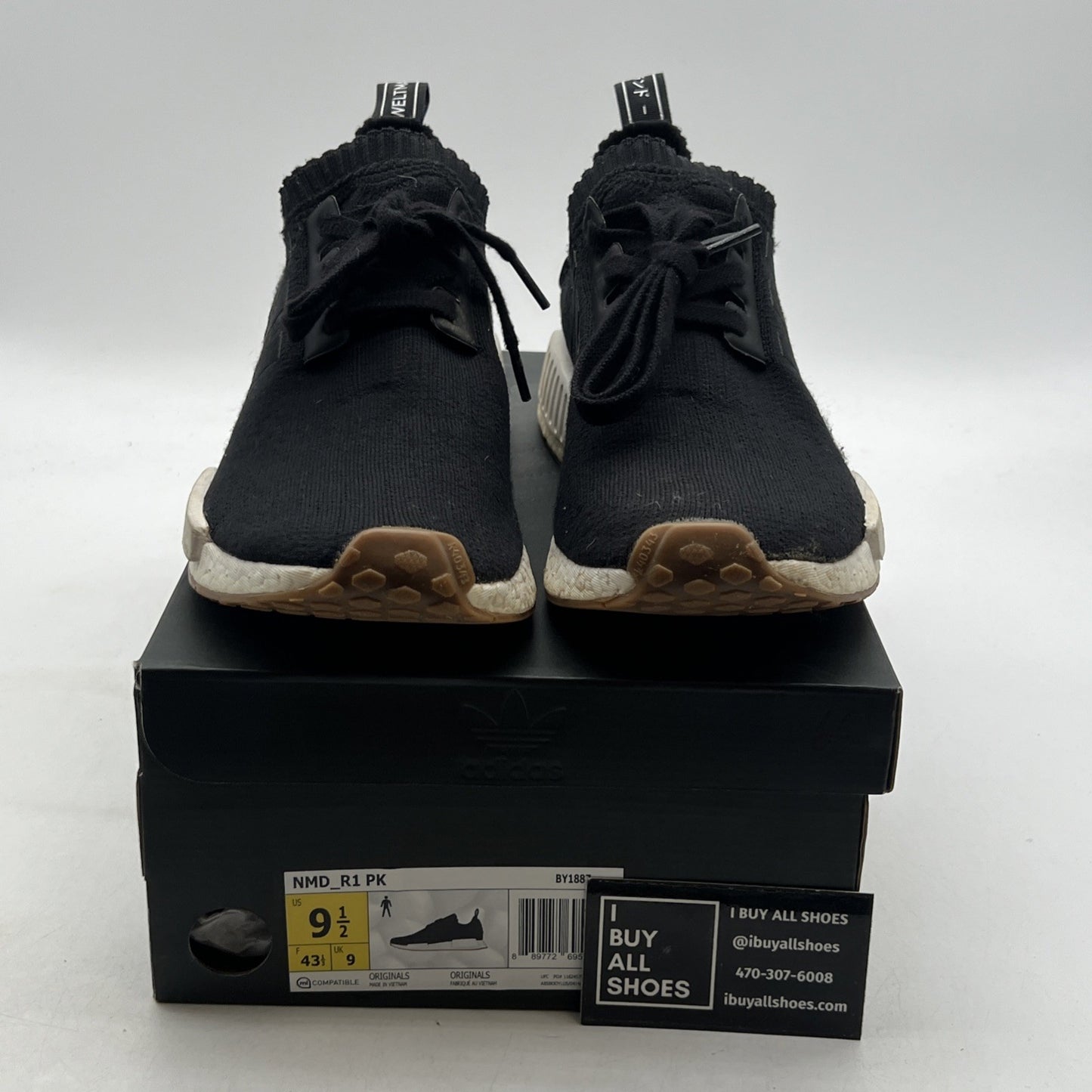 Size 9.5 - adidas NMD_R1 PK Black Gum (BY1887)