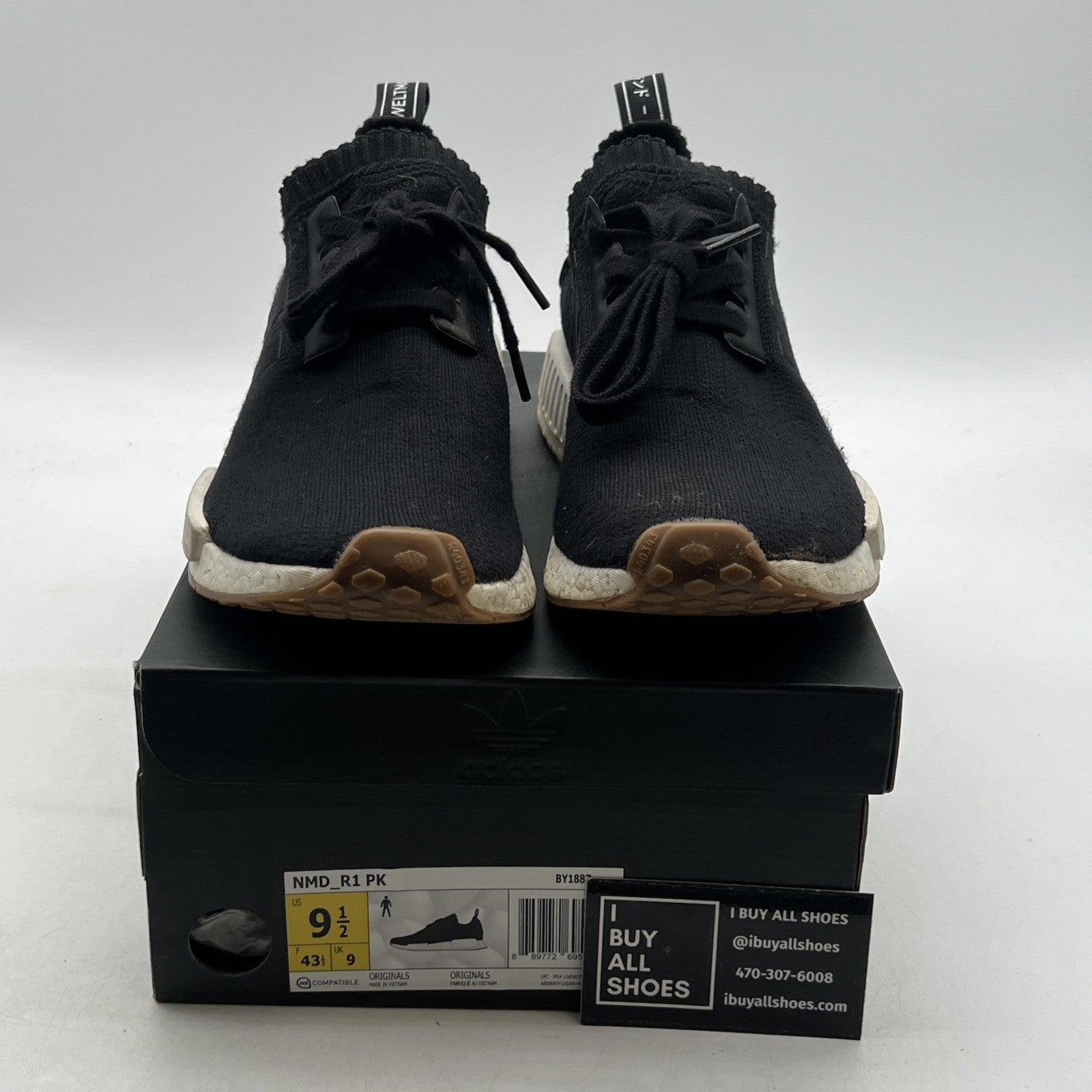 Size 9.5 - adidas NMD_R1 PK Black Gum (BY1887)