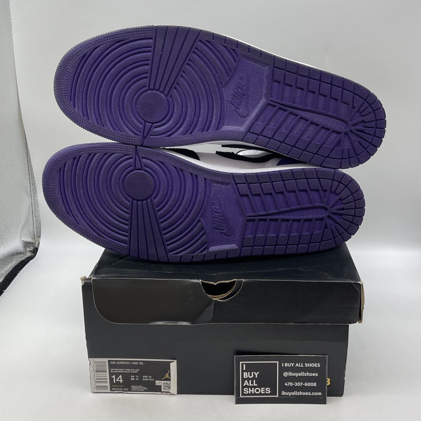 Size 14 - Air Jordan 1 SE Mid Varsity Purple (852542-105)