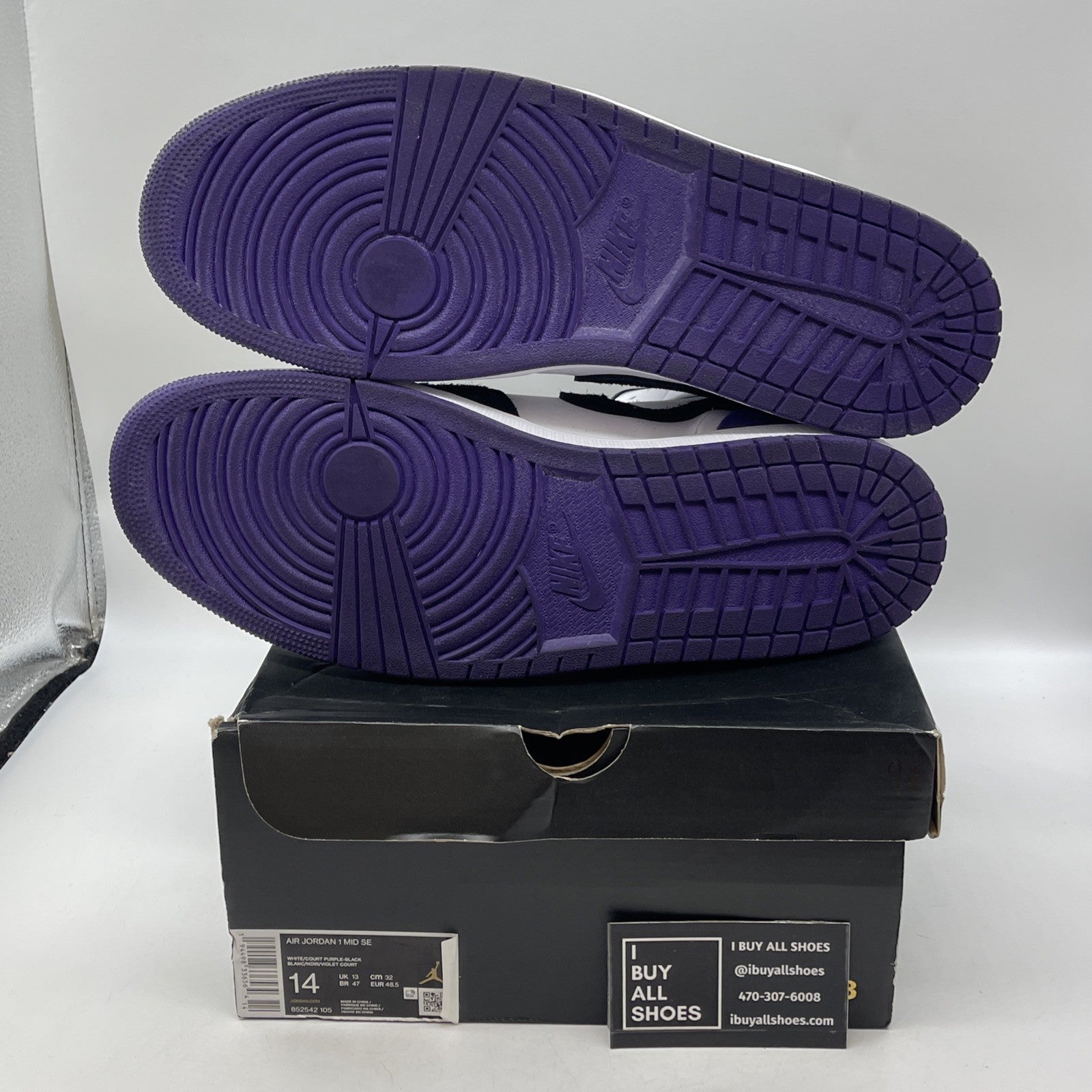 Size 14 - Air Jordan 1 SE Mid Varsity Purple (852542-105)