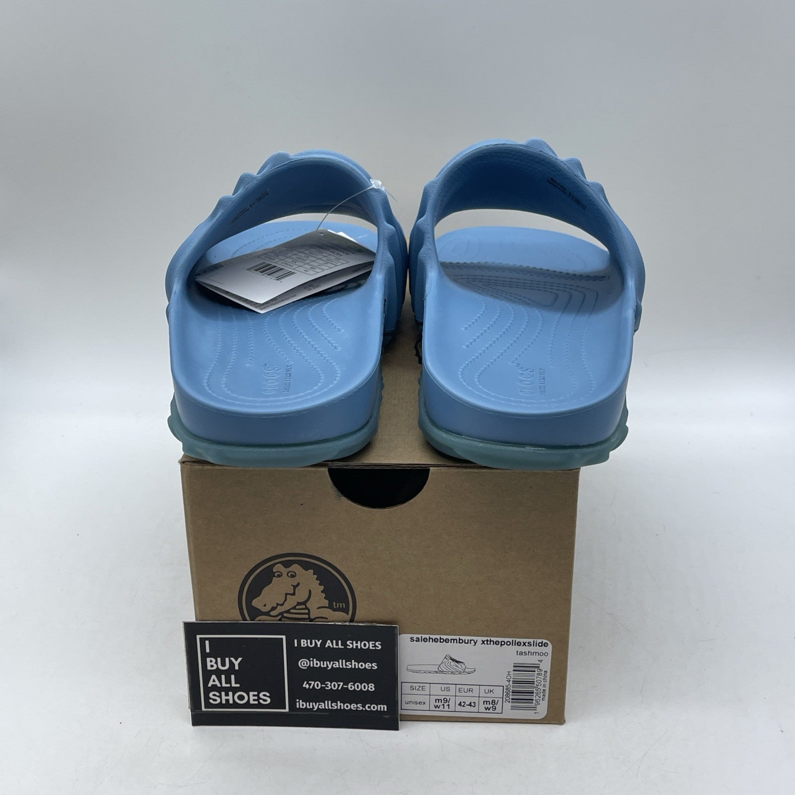 Size 11 - SALEHE BEMBURY X POLLEX SLIDES Blue Rubber (208685-4OH)