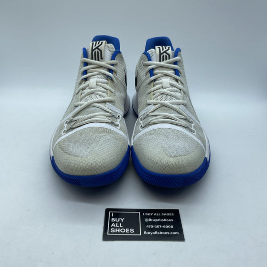 Size 11 - Nike Kyrie 3 Duke White Black Blue Suede Leather (852395-102)