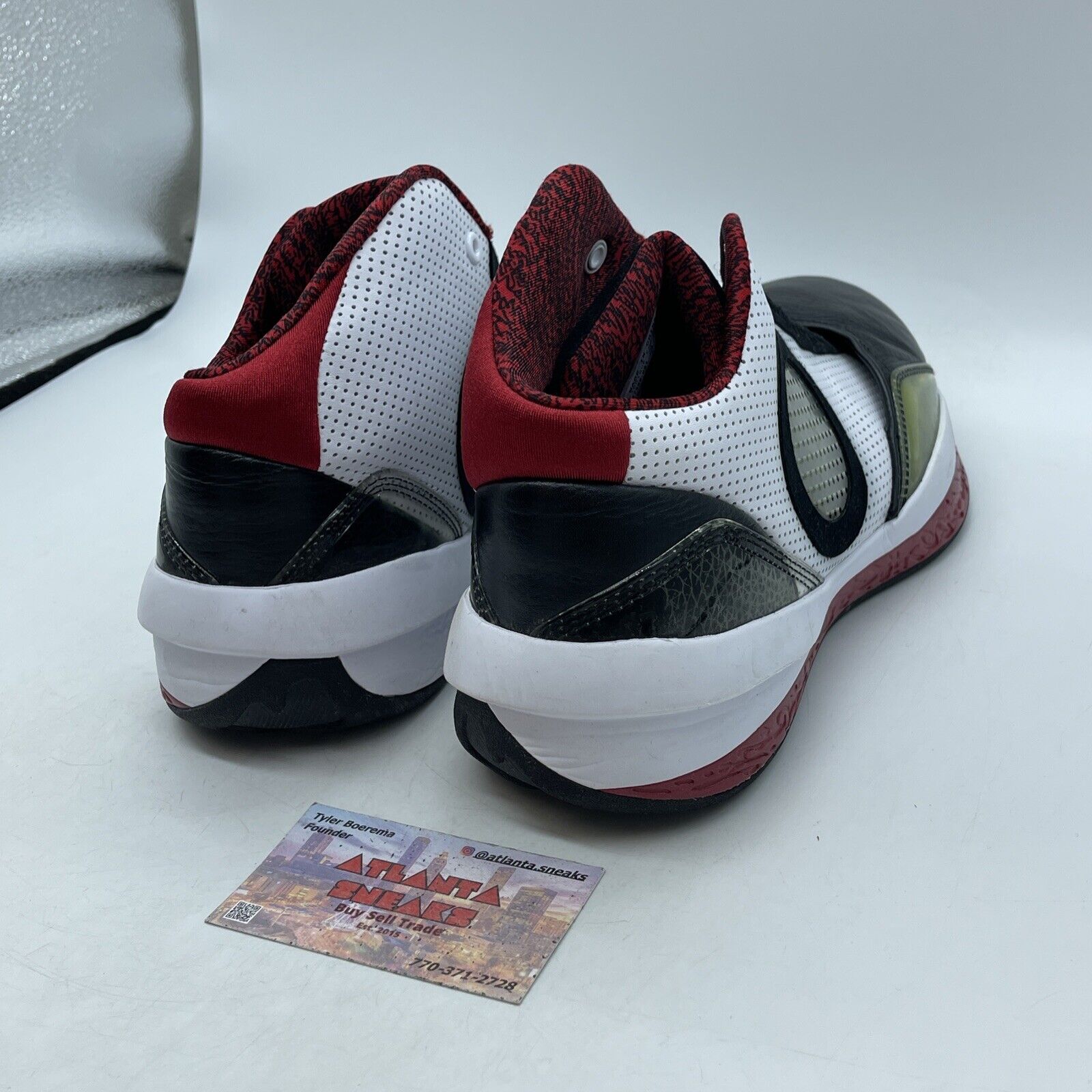 Size 11 - Air Jordan 2010 Black Varsity Red White Suede Leather (387358-061)