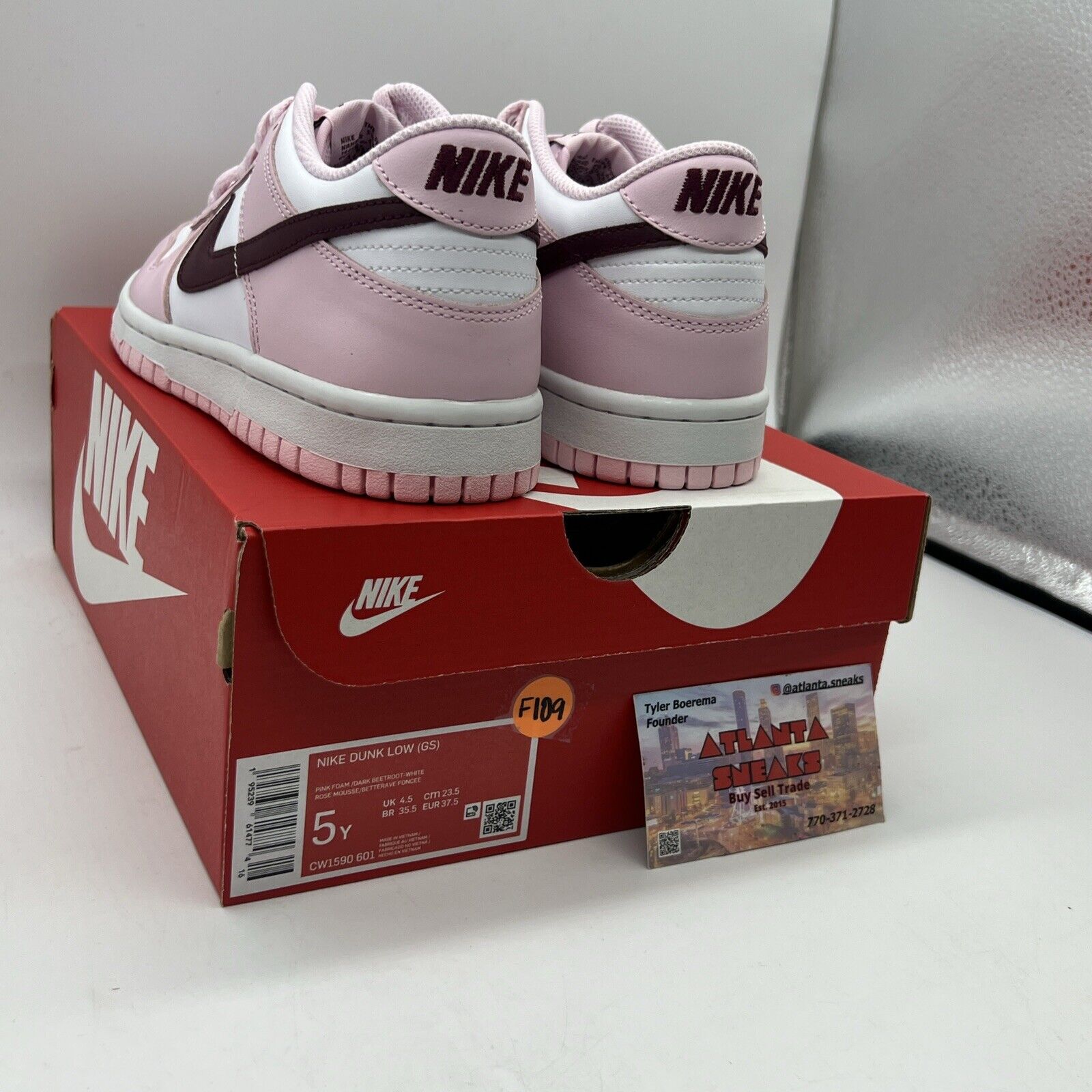 Size 5Y GS Dunk Low GS ‘Pink Foam’ Brand New Og All