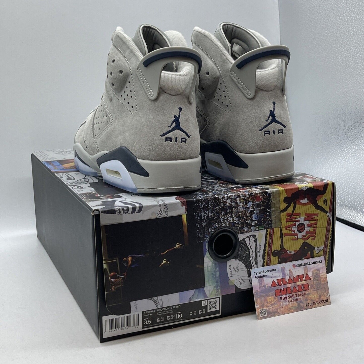 Size 8.5 - Jordan 6 Retro Mid Georgetown Grey Suede Blue (CT8529-012)