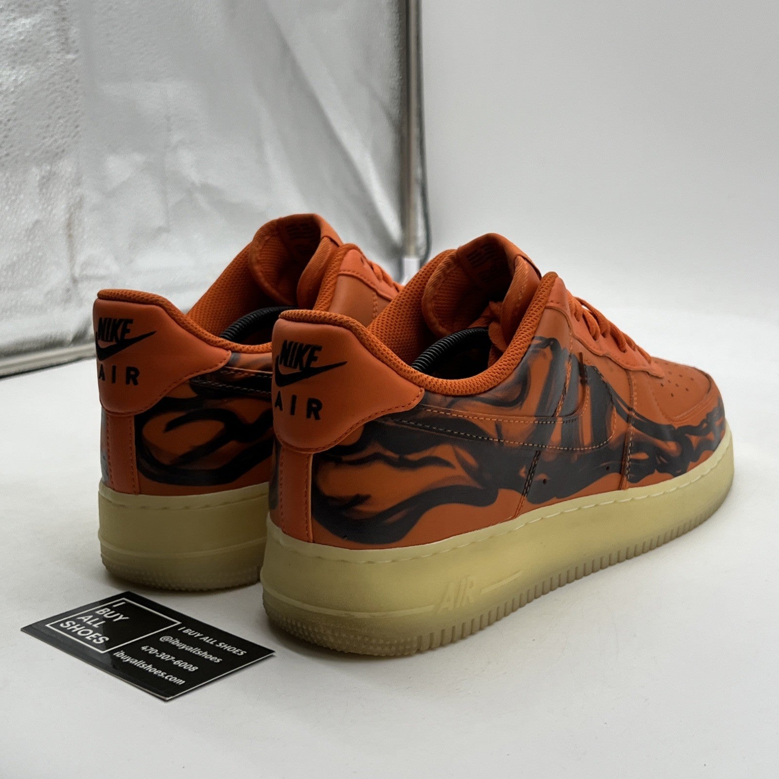 Size 12.5 - Nike Air Force 1 Low Orange Skeleton (CU8067-800)