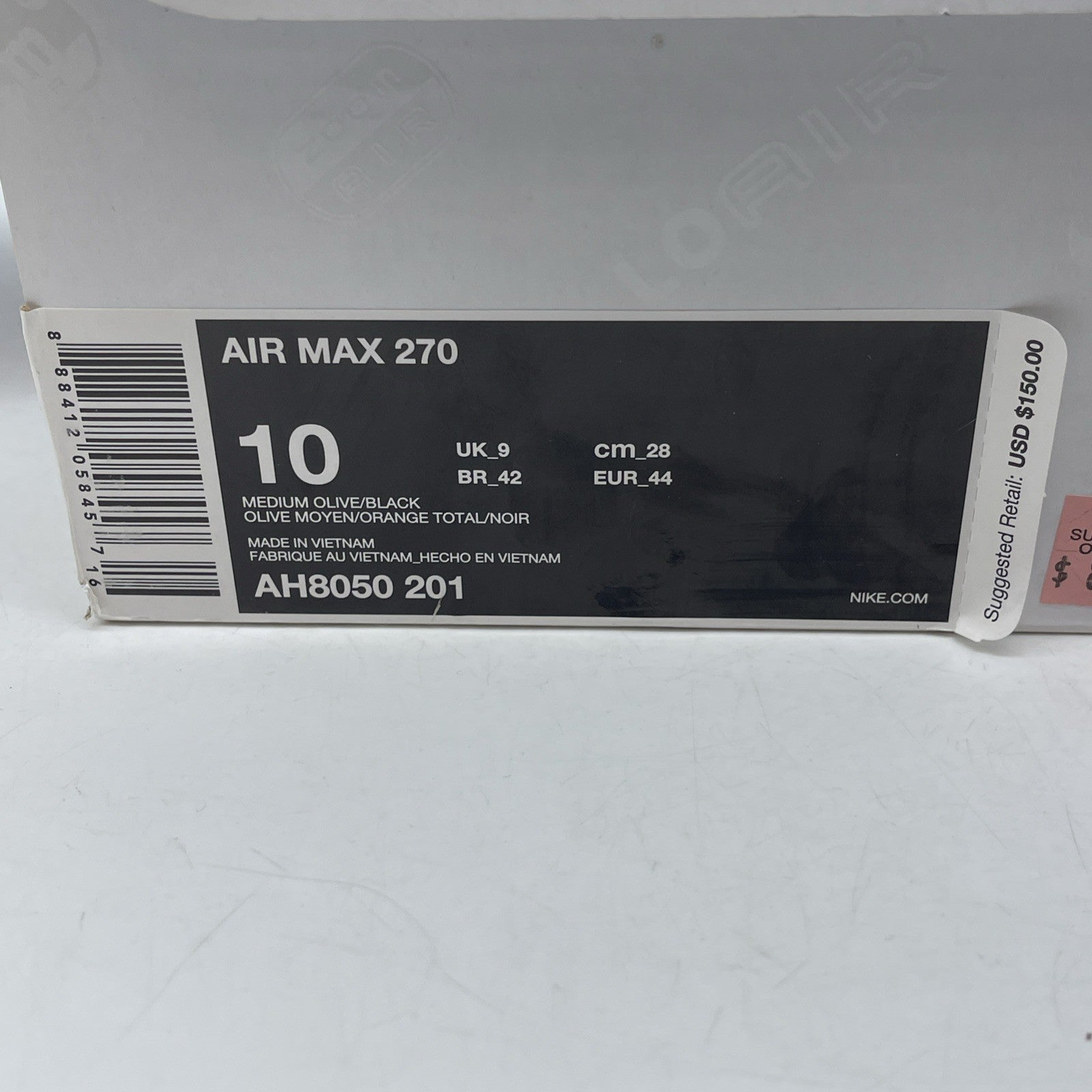 Size 10 - Nike Air Max 270 Medium Olive Green Black Suede Leather (AH8050-201)