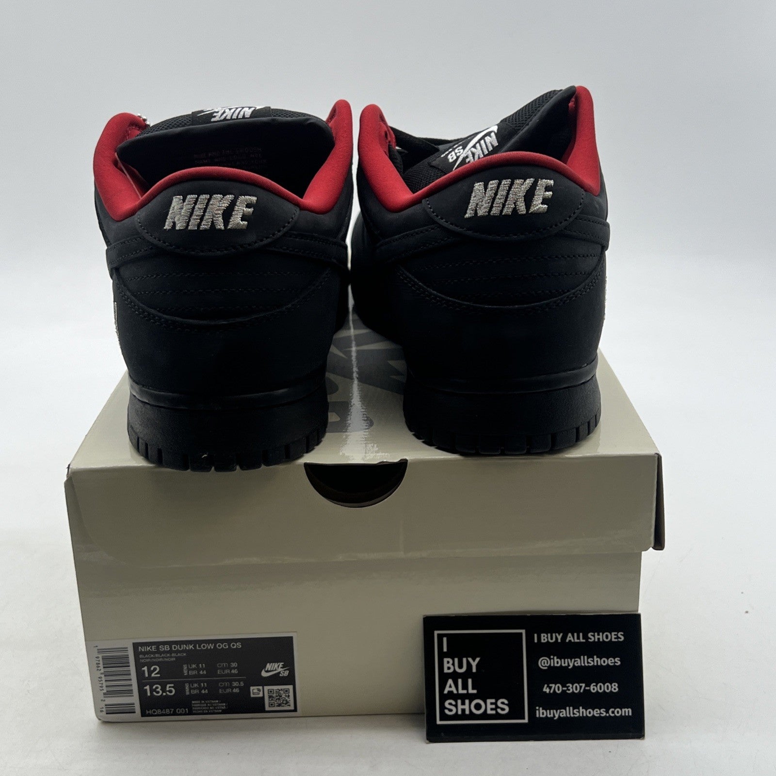 Size 12 - Nike Supreme x Dunk SB Low Black (HQ8487-001)