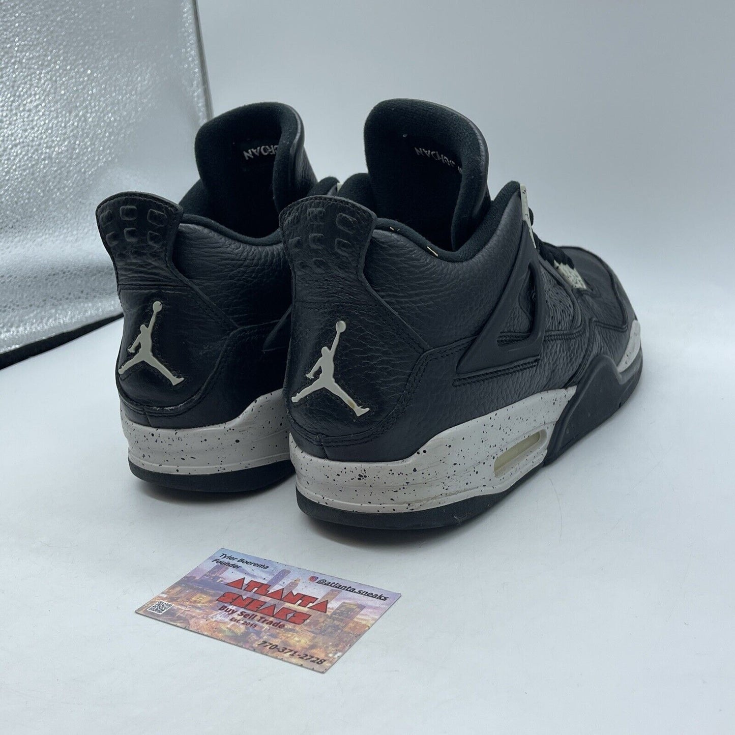 Size 11 - Jordan 4 Retro LS oreo 2015 Grey Black Leather (314254-003)