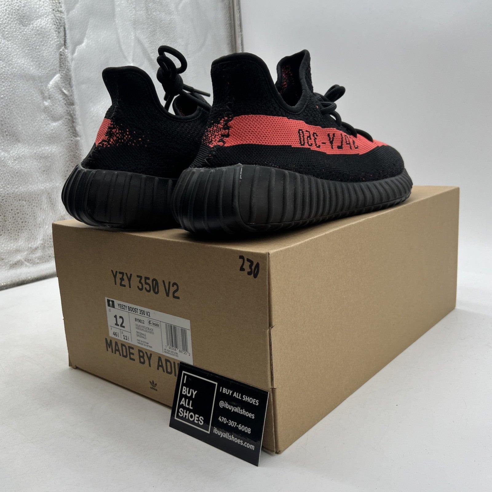 Size 12 - adidas Yeezy Boost 350 V2 Low Red Stripe (BY9612)