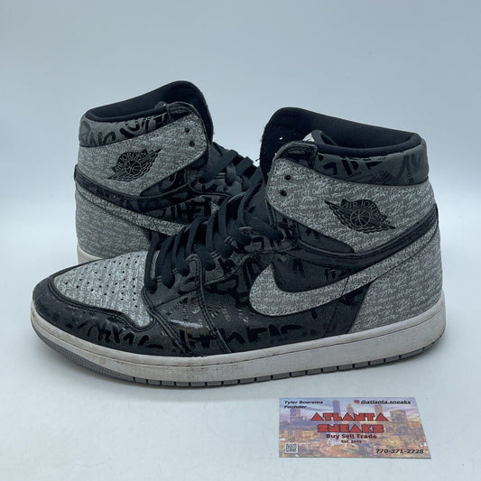 Size 12 - Jordan 1 OG High Rebellionaire Black Grey Red Suede (555088-036)