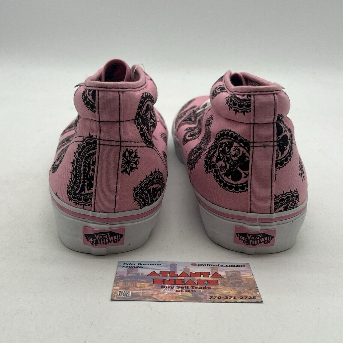 Size 12 - Vans Pink Old Skool Mid Canvas Skate Pink Paisley ￼