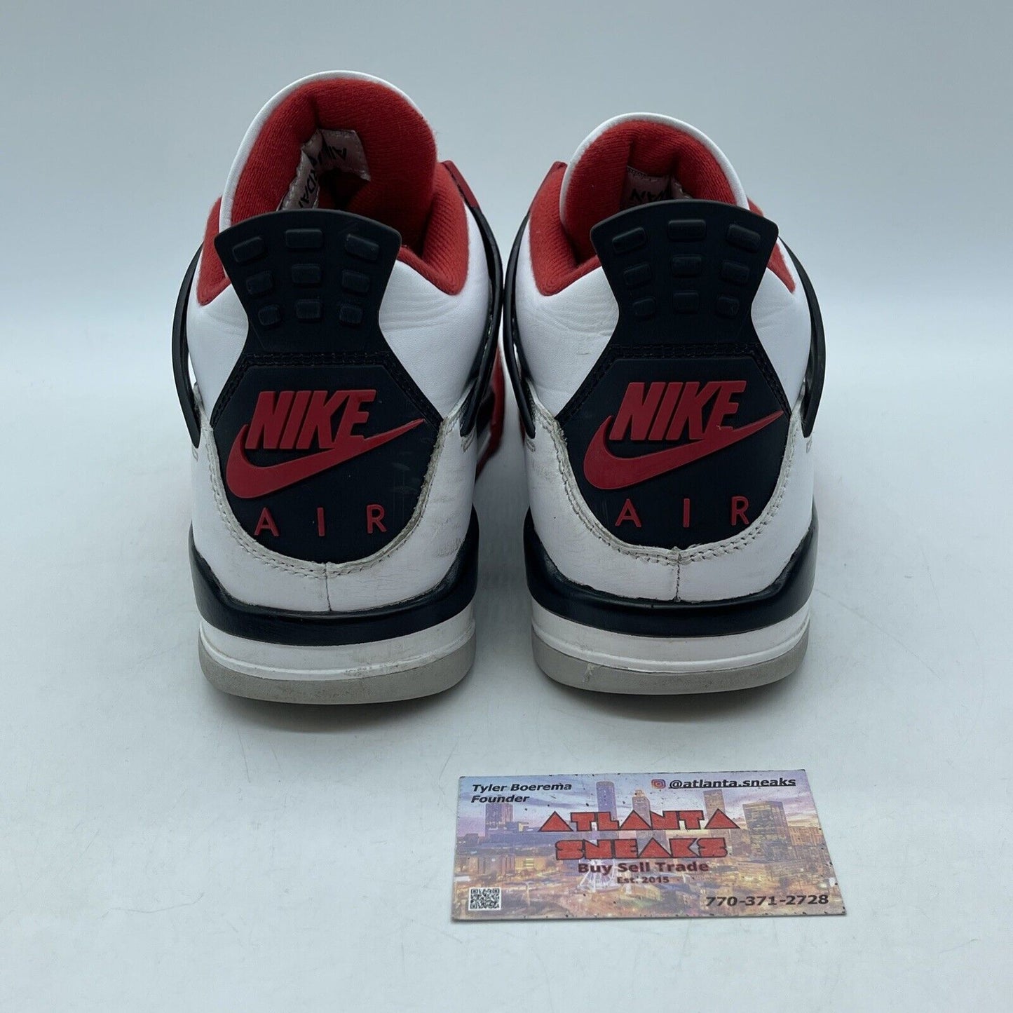 Size 8 - Jordan 4 Retro OG Mid Fire Red Black Grey White Leather (DC7770-160)