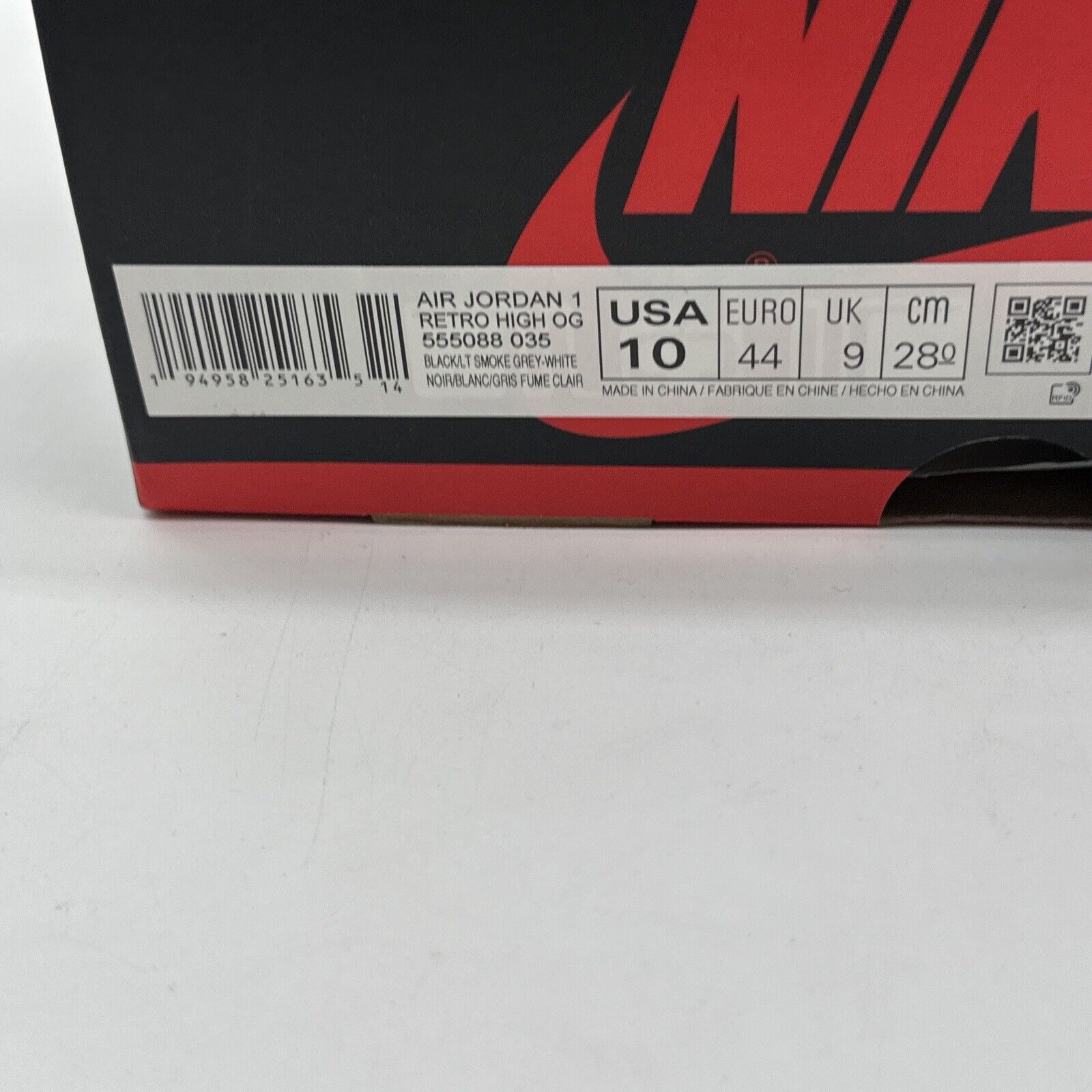 Size 10 - Jordan 1 Retro OG High Shadow 2.0 Grey Black Suede White All Stars