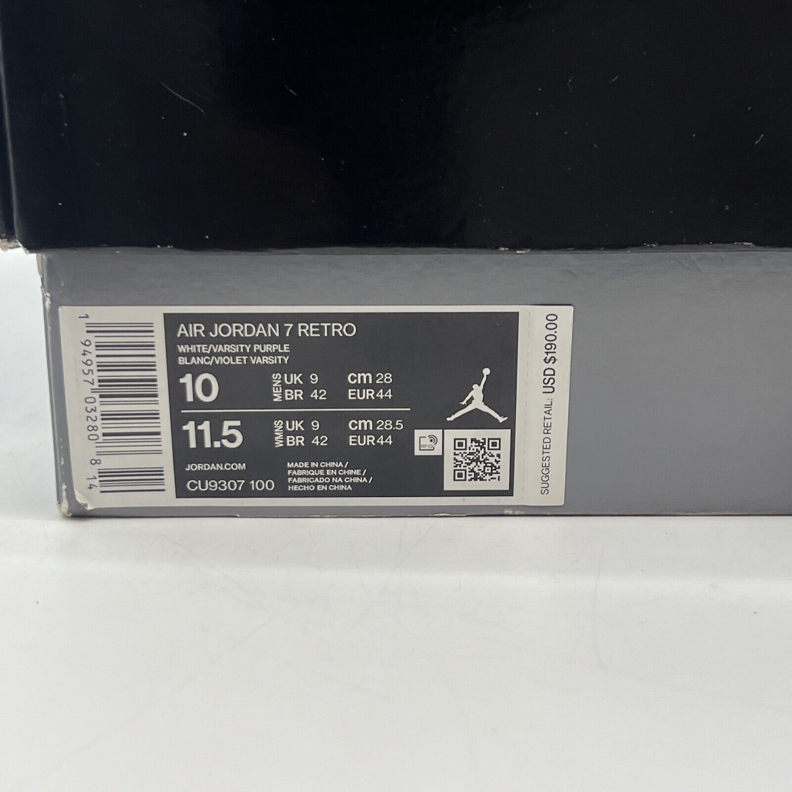 Size 10 - Jordan 7 Grey/White Brand New Og All